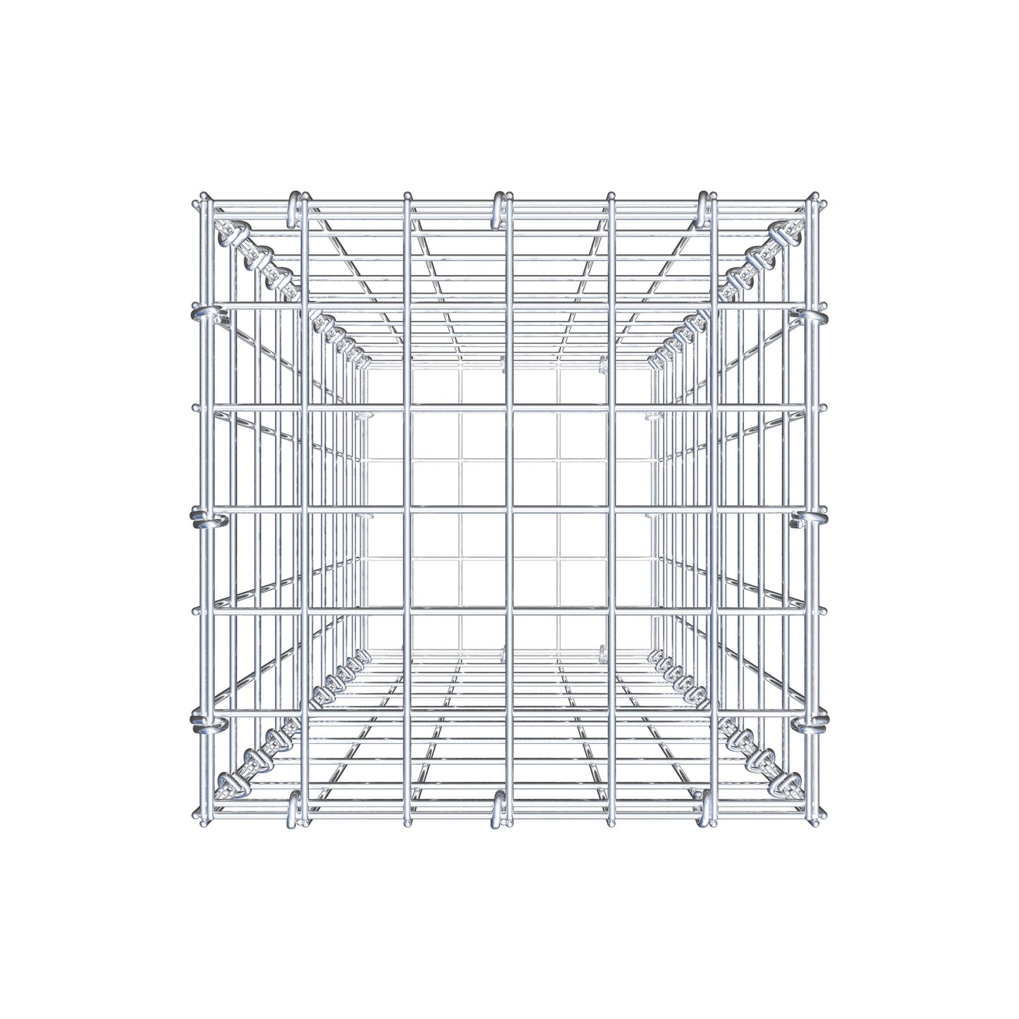 Gavión 100 cm x 30 cm x 30 cm (L x A x P), malla 5 cm x 10 cm, anillo en C