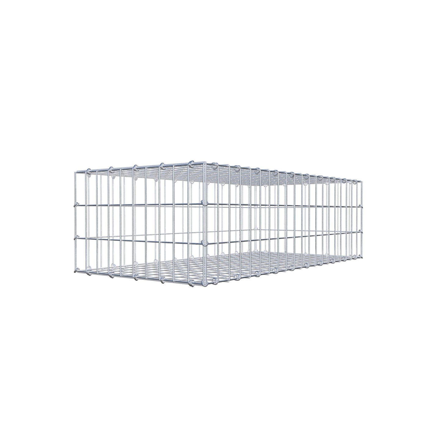 Gavión 100 cm x 30 cm x 50 cm (L x A x P), luz de malla 5 cm x 10 cm, anillo en C