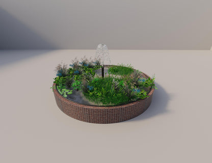 Gabbione per laghetti rialzati rotondo, diametro esterno 382 cm, altezza 50 cm, maglia 5 x 5 cm, spessore parete 15 cm