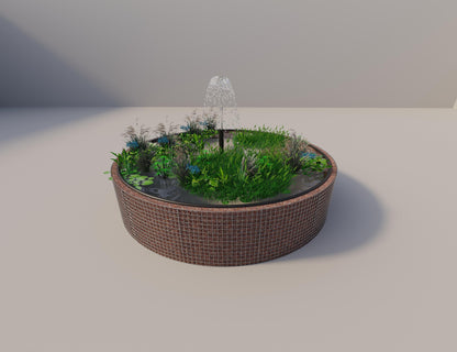 Gabionen Hochteich rund, Außendurchmesser 382 cm, Höhe 80 cm, Maschenweite 5 x 5 cm, Wandstärke 15 cm