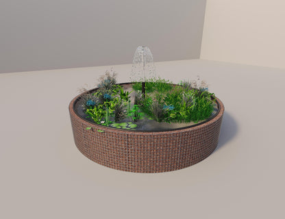 Gabionen Hochteich rund, Außendurchmesser 382 cm, Höhe 80 cm, Maschenweite 5 x 5 cm, Wandstärke 15 cm