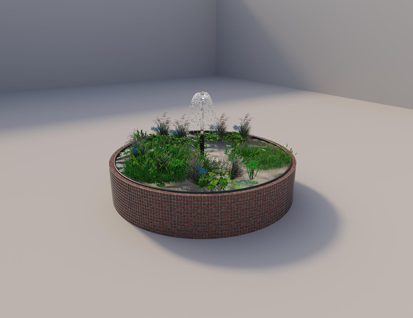 Gabionen Hochteich rund, Außendurchmesser 382 cm, Höhe 80 cm, Maschenweite 5 x 5 cm, Wandstärke 15 cm