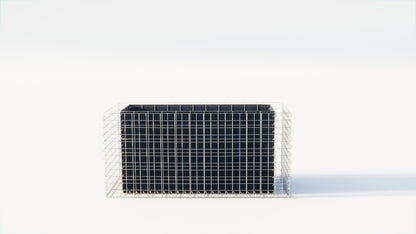 Letto rialzato rettangolare 130 cm x 60 cm x 60 cm (L x H x P), dimensione della rete 5 x 10 cm, spessore delle pareti 10 cm