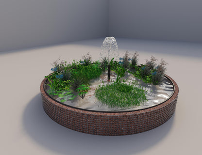 Estanque elevado de gaviones redondo, diámetro exterior 412 cm, altura 50 cm, luz de malla 5 x 5 cm, espesor de pared 15 cm