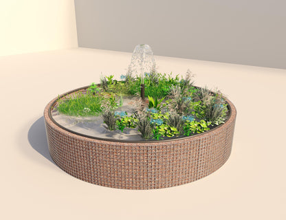 Gabionen Hochteich rund, Außendurchmesser 412 cm, Höhe 80 cm, Maschenweite 5 x 5 cm, Wandstärke 15 cm