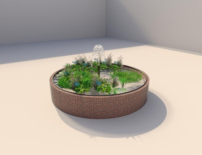 Gabionen Hochteich rund, Außendurchmesser 412 cm, Höhe 80 cm, Maschenweite 5 x 5 cm, Wandstärke 15 cm