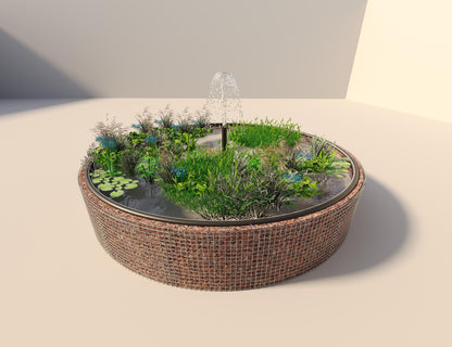 Gabion-hævedam rund, ydre diameter 472 cm, højde 80 cm, maskestørrelse 5 x 5 cm, vægtykkelse 15 cm