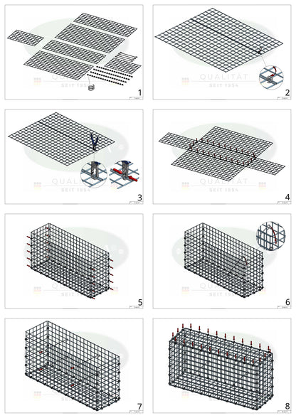 Gabion 50 cm x 40 cm x 40 cm (L x H x D), mesh size 5 x 5 cm, spiral ring