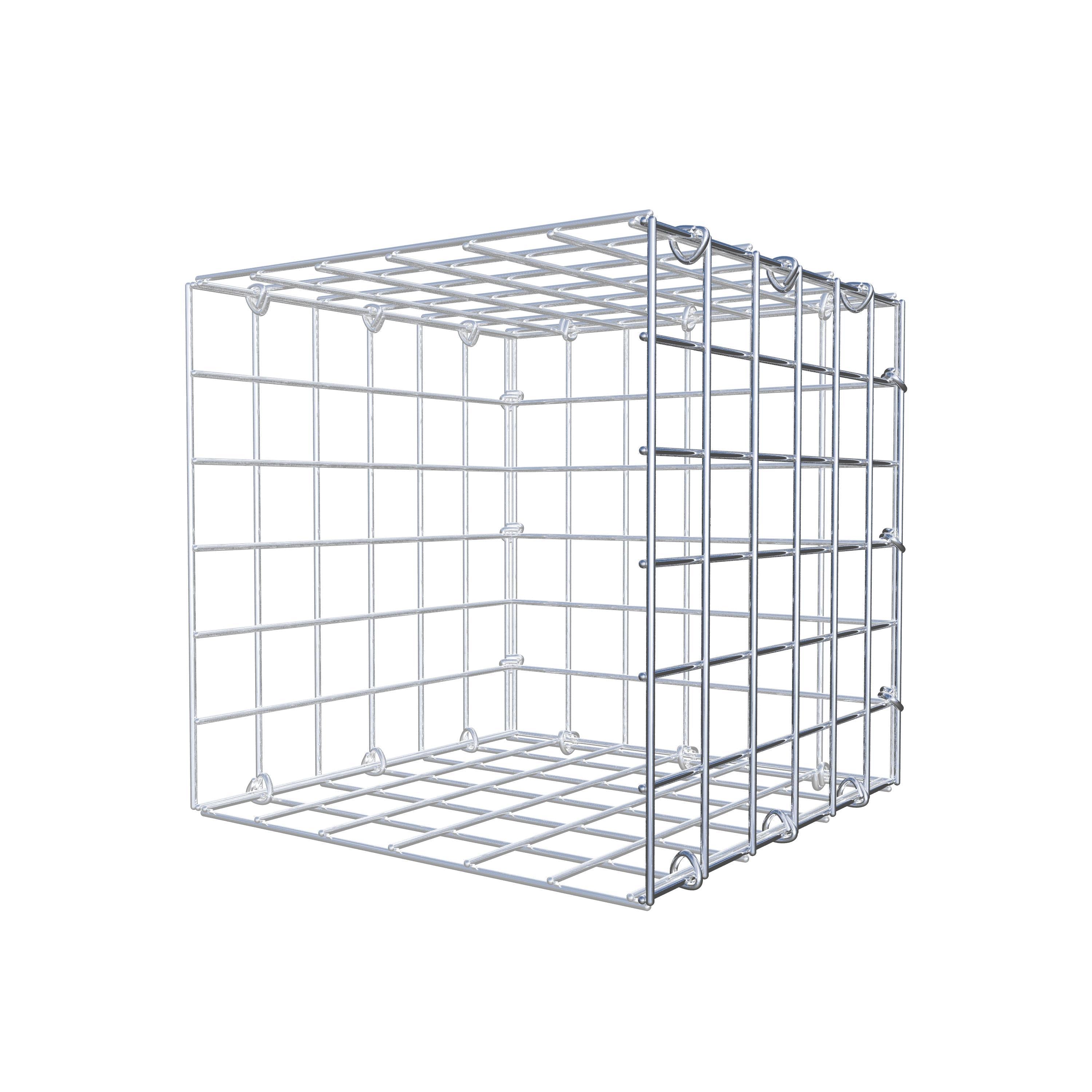 Opbouw schanskorf type 2 30 cm x 30 cm x 30 cm (L x H x D), maaswijdte 5 cm x 5 cm, C-ring