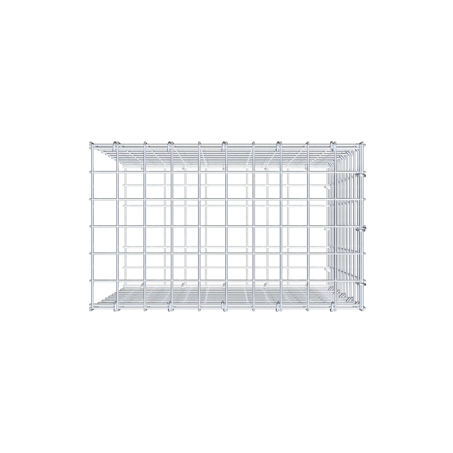 Monteret gabion type 2 50 cm x 50 cm x 30 cm (L x H x D), maskestørrelse 5 cm x 5 cm, C-ring