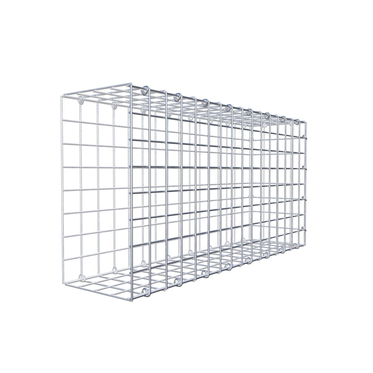 Monteret gabion type 2 80 cm x 40 cm x 20 cm (L x H x D), maskestørrelse 5 cm x 5 cm, C-ring