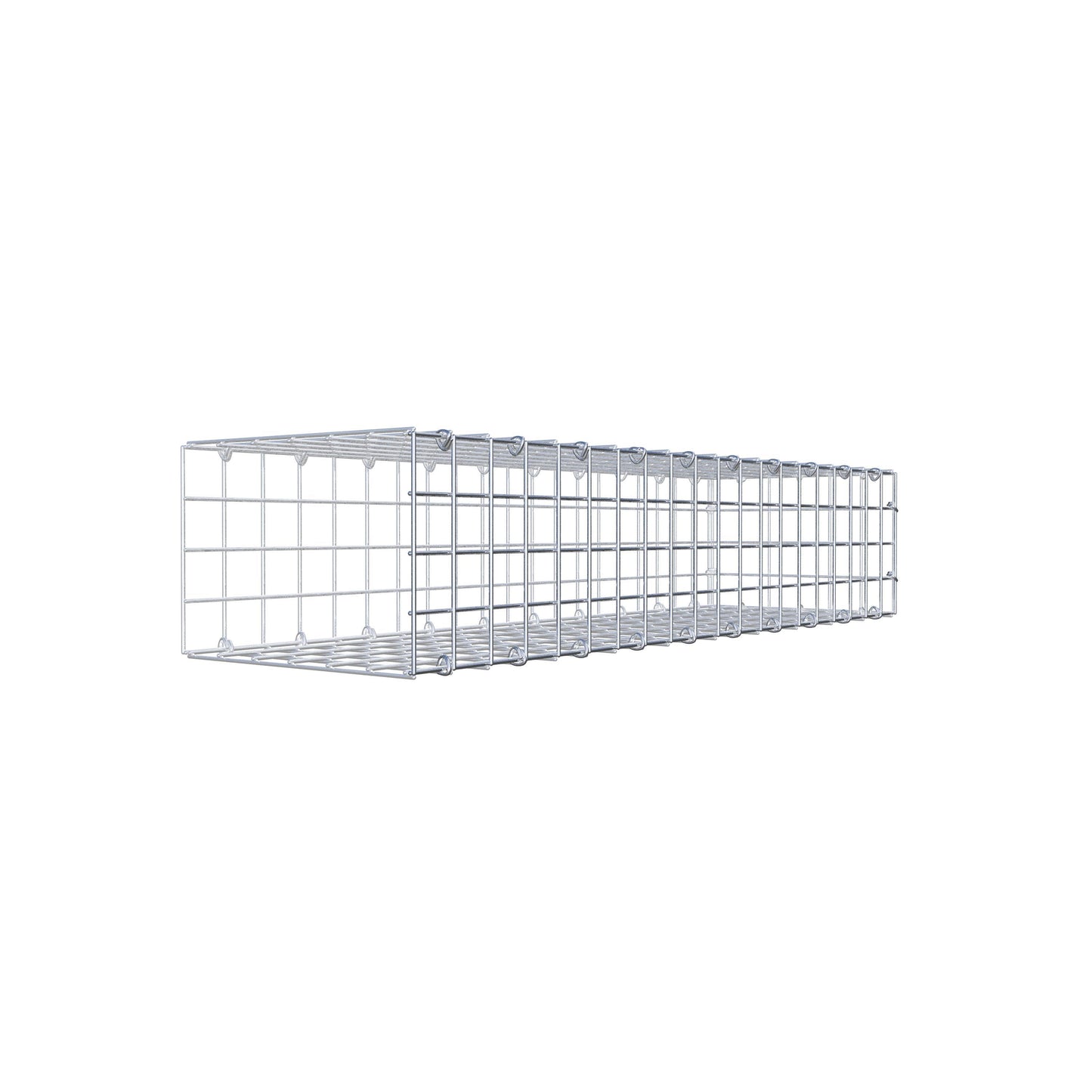 Monteret gabion type 2 100 cm x 20 cm x 30 cm (L x H x D), maskestørrelse 5 cm x 5 cm, C-ring