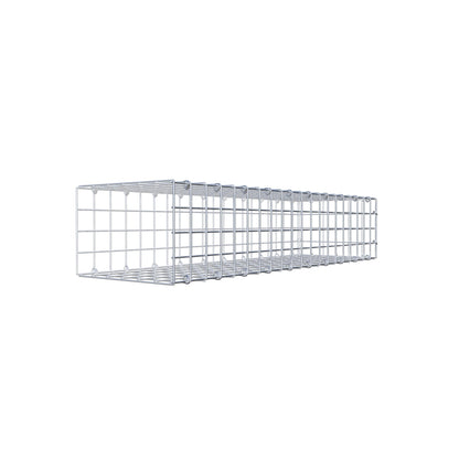 Monteret gabion type 2 100 cm x 20 cm x 30 cm (L x H x D), maskestørrelse 5 cm x 5 cm, C-ring