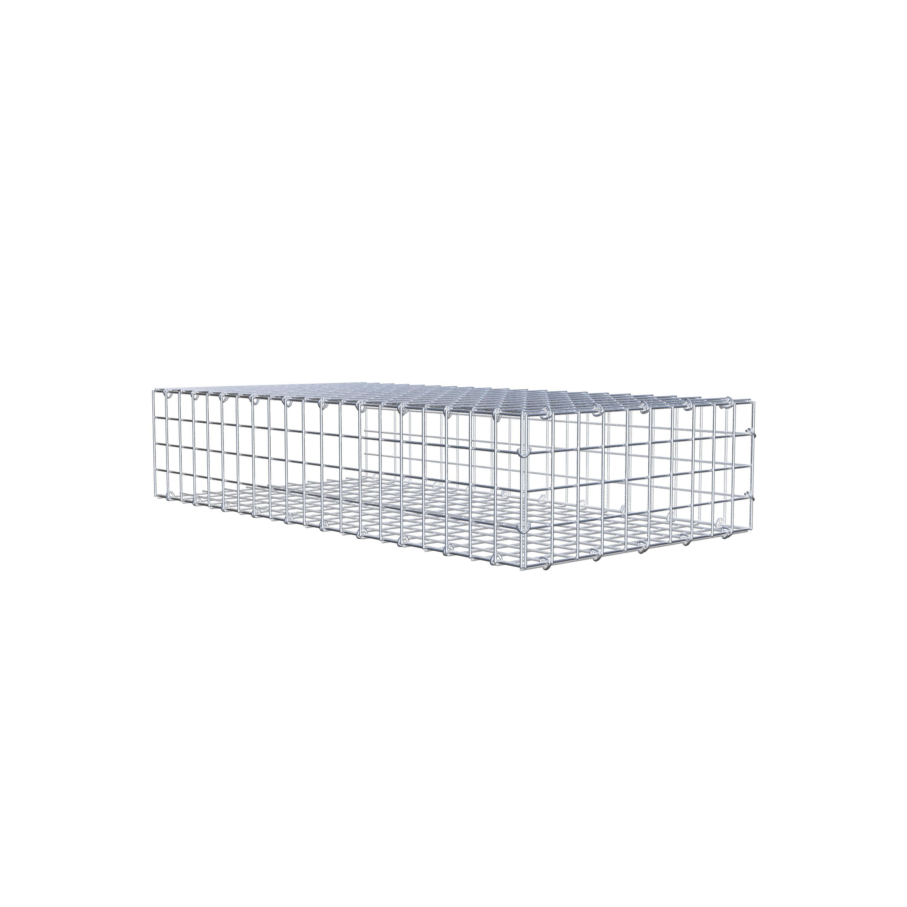 Gavión acoplable tipo 2 100 cm x 20 cm x 50 cm (L x A x P), malla 5 cm x 5 cm, anillo en C