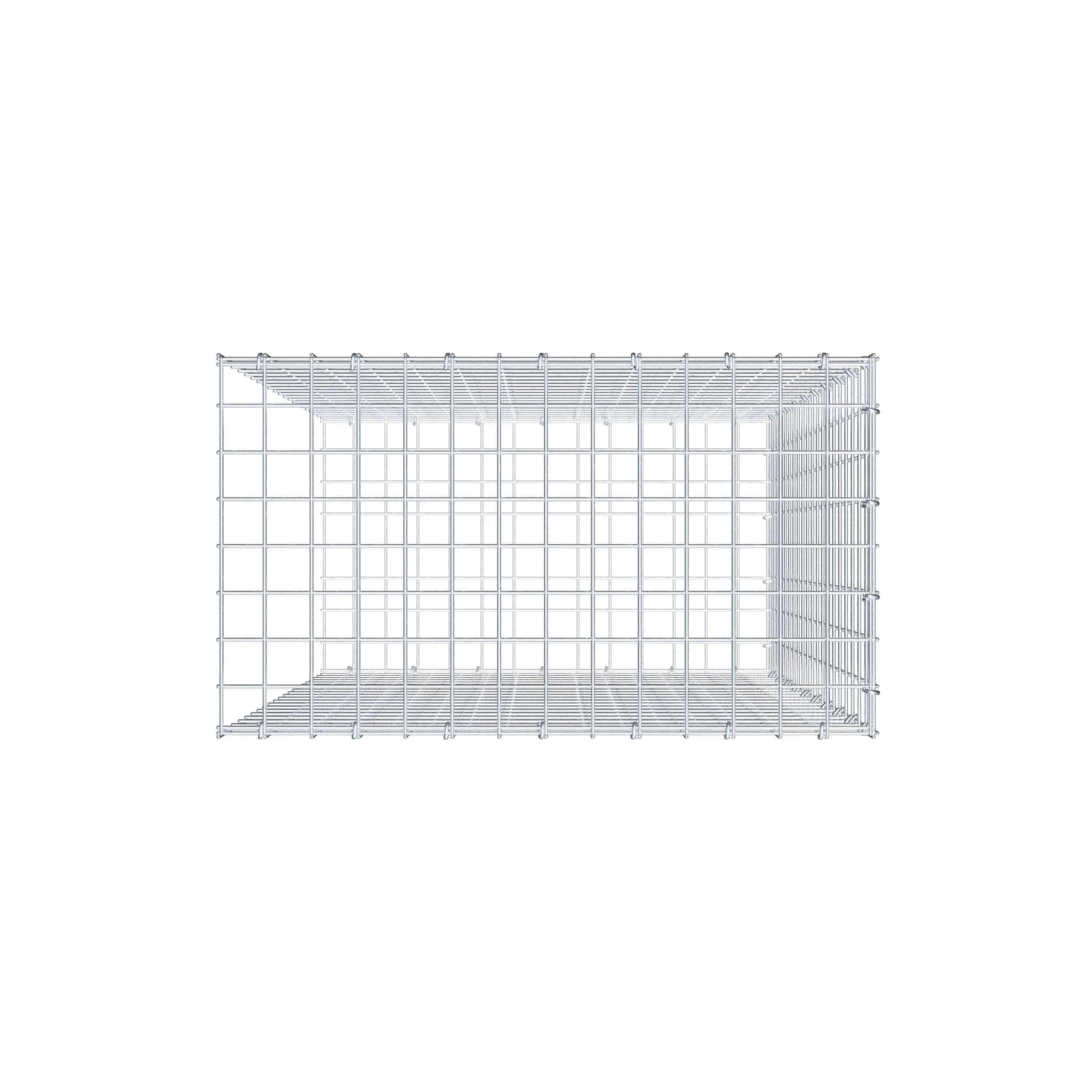 Monteret gabion type 2 100 cm x 70 cm x 40 cm (L x H x D), maskestørrelse 5 cm x 5 cm, C-ring