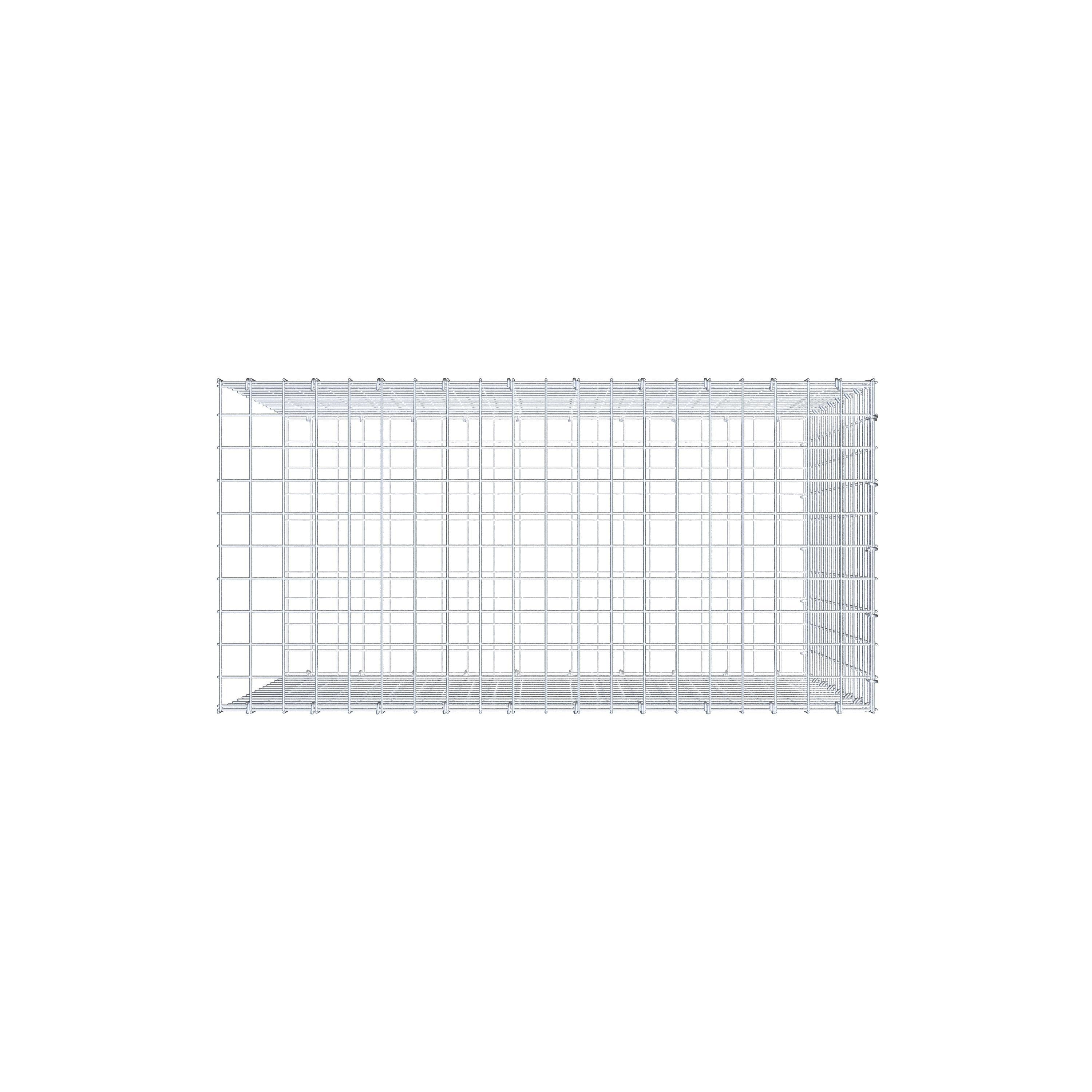 Gavión adicional tipo 2 100 cm x 80 cm x 50 cm (L x A x P), malla 5 cm x 5 cm, anillo en C
