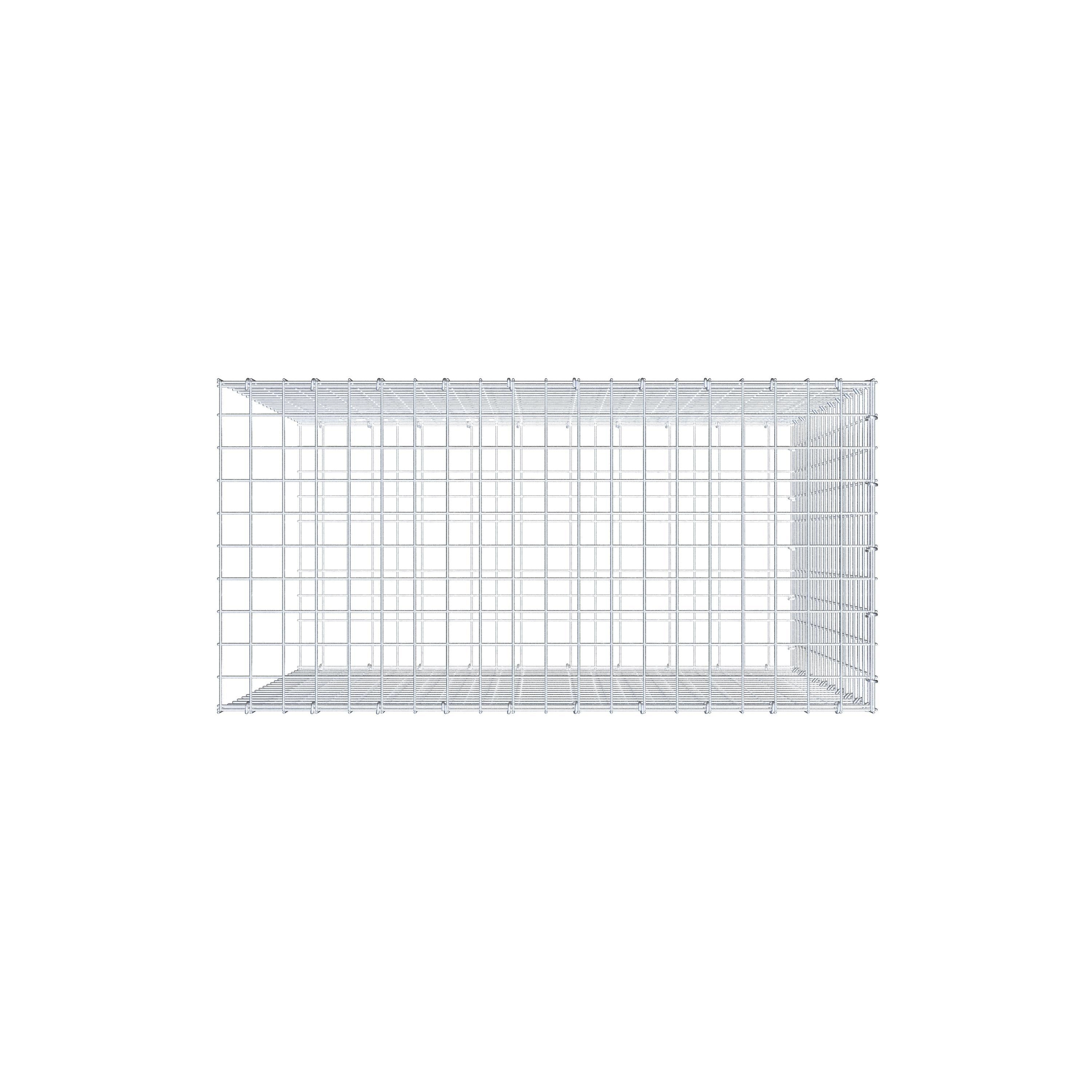 Monteret gabion type 2 100 cm x 100 cm x 50 cm (L x H x D), maskestørrelse 5 cm x 5 cm, C-ring