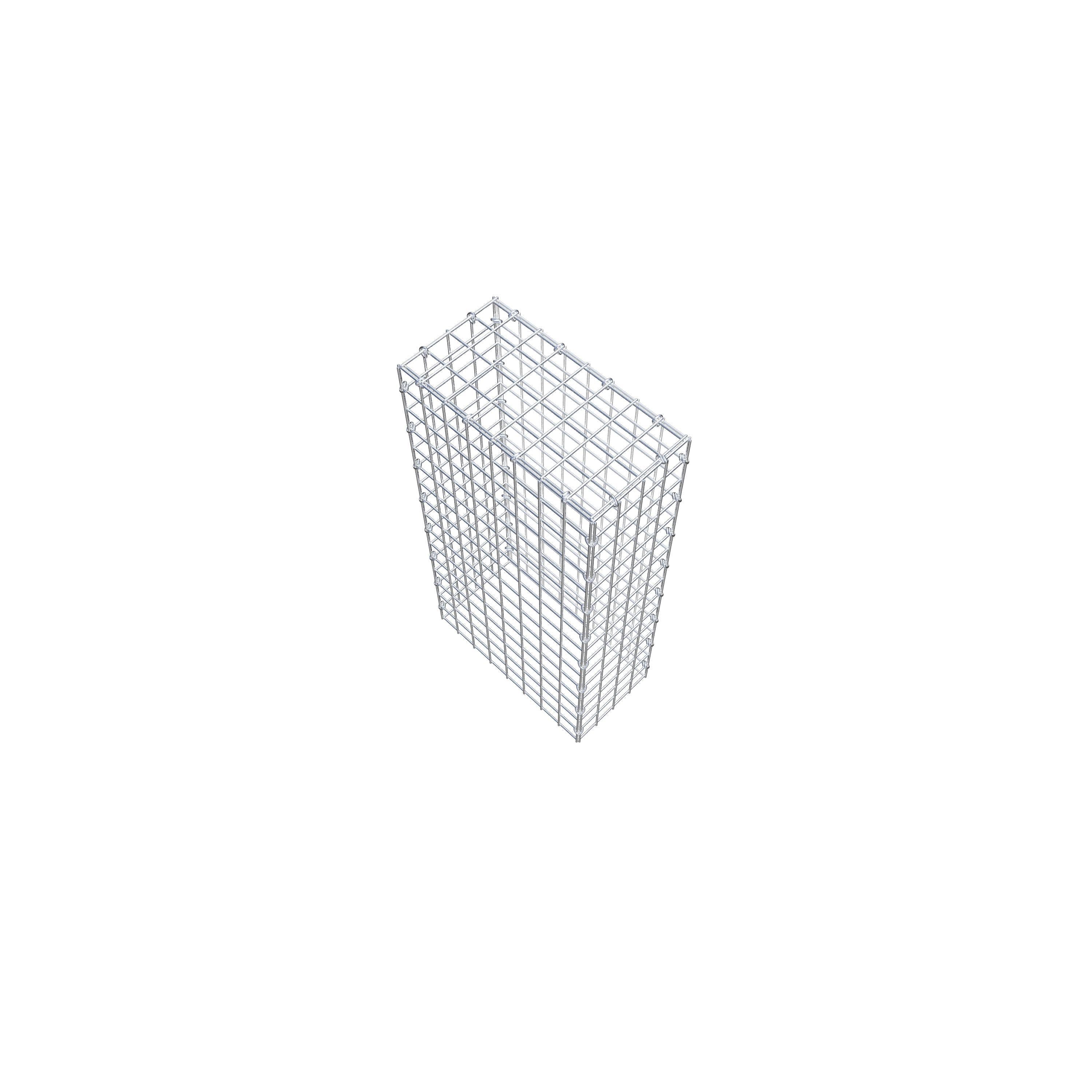 Monteret gabion type 3 80 cm x 40 cm x 20 cm (L x H x D), maskestørrelse 5 cm x 5 cm, C-ring