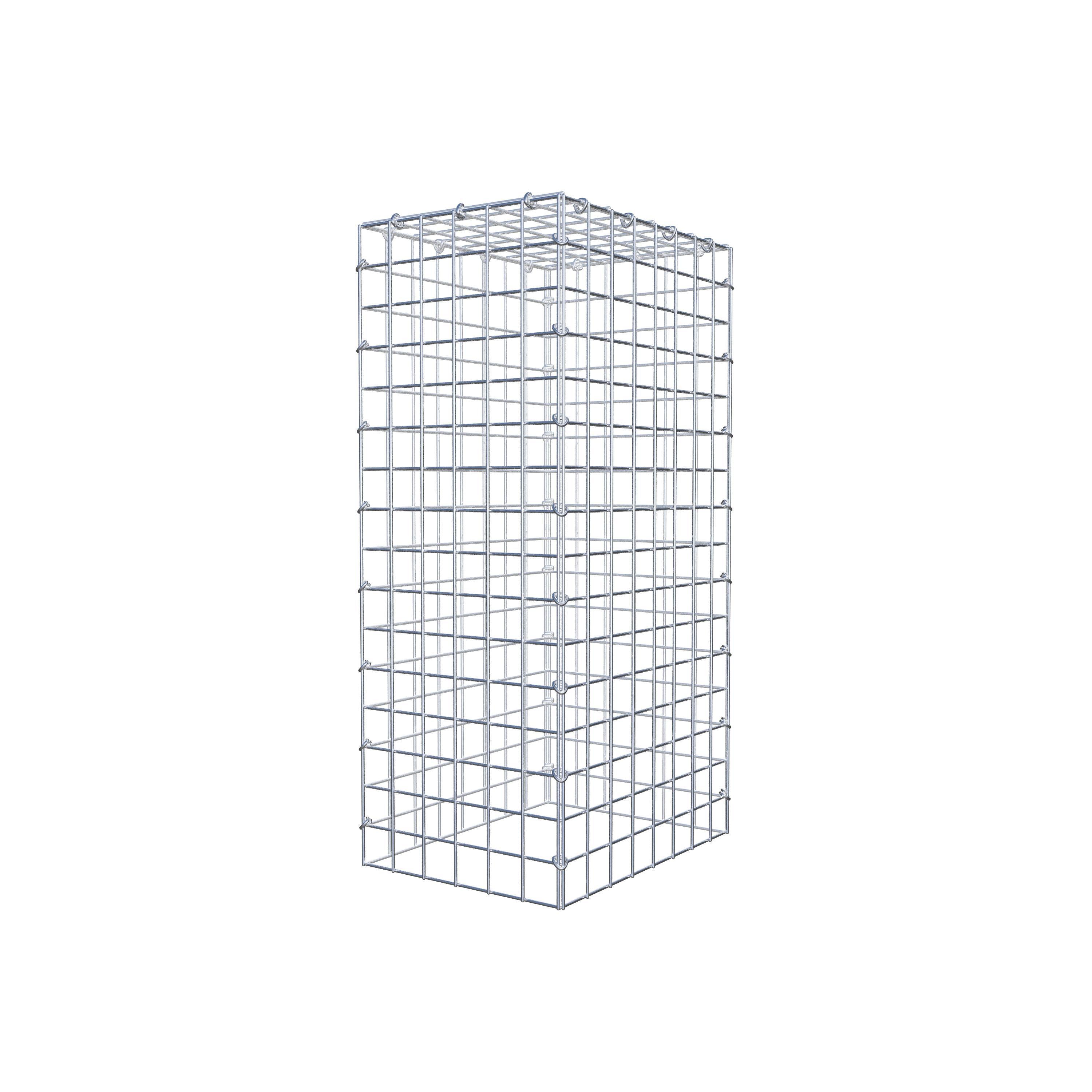 Monteret gabion type 3 80 cm x 40 cm x 30 cm (L x H x D), maskestørrelse 5 cm x 5 cm, C-ring