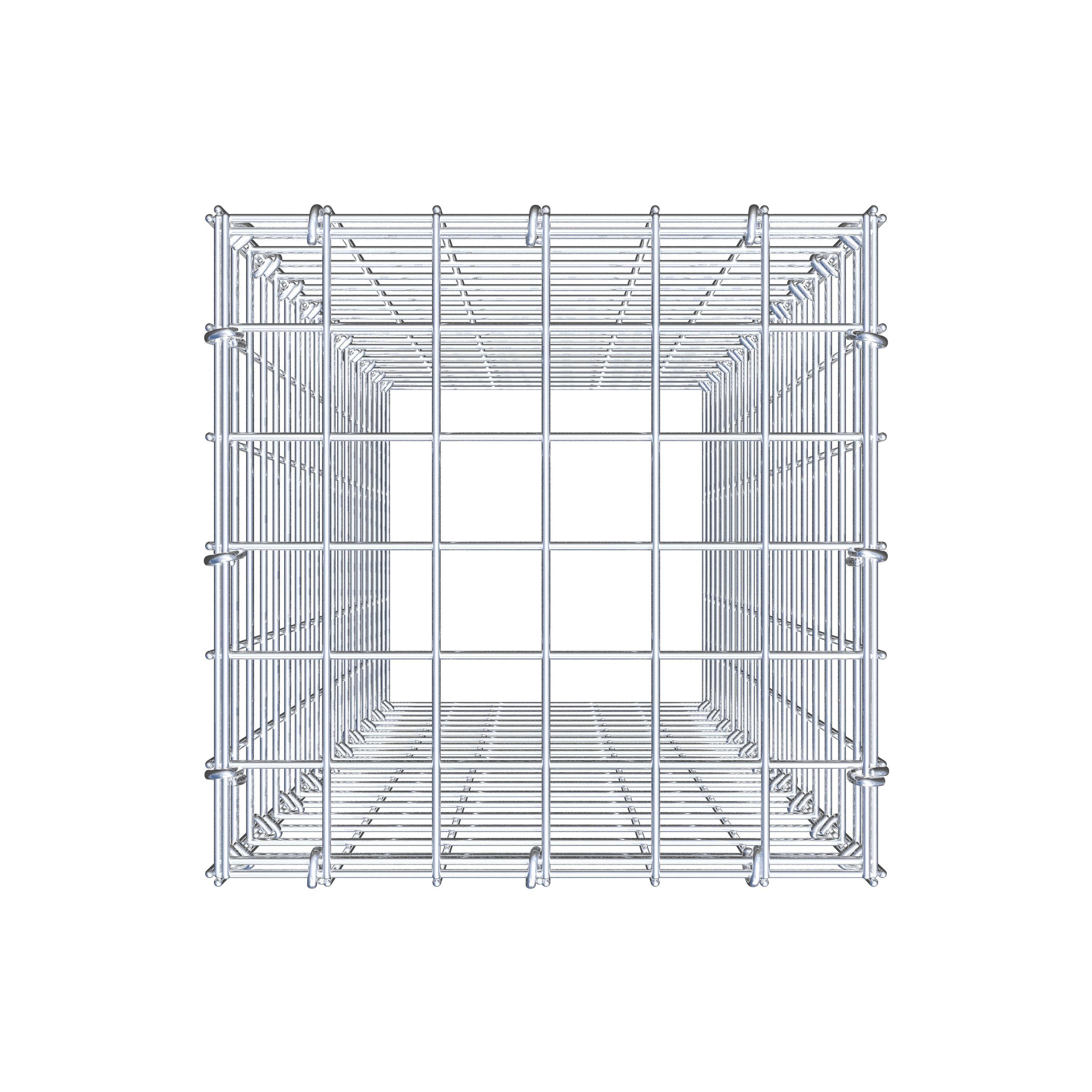 Anbaugabione Typ 3 100 cm x 30 cm x 30 cm (L x H x T), Maschenweite 5 cm x 5 cm, C-Ring