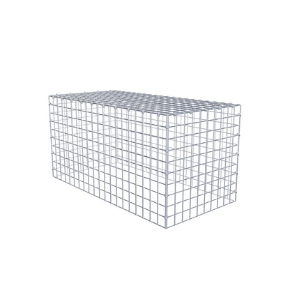 Mounted gabion type 3 100 cm x 50 cm x 50 cm (L x H x D), mesh size 5 cm x 5 cm, C-ring