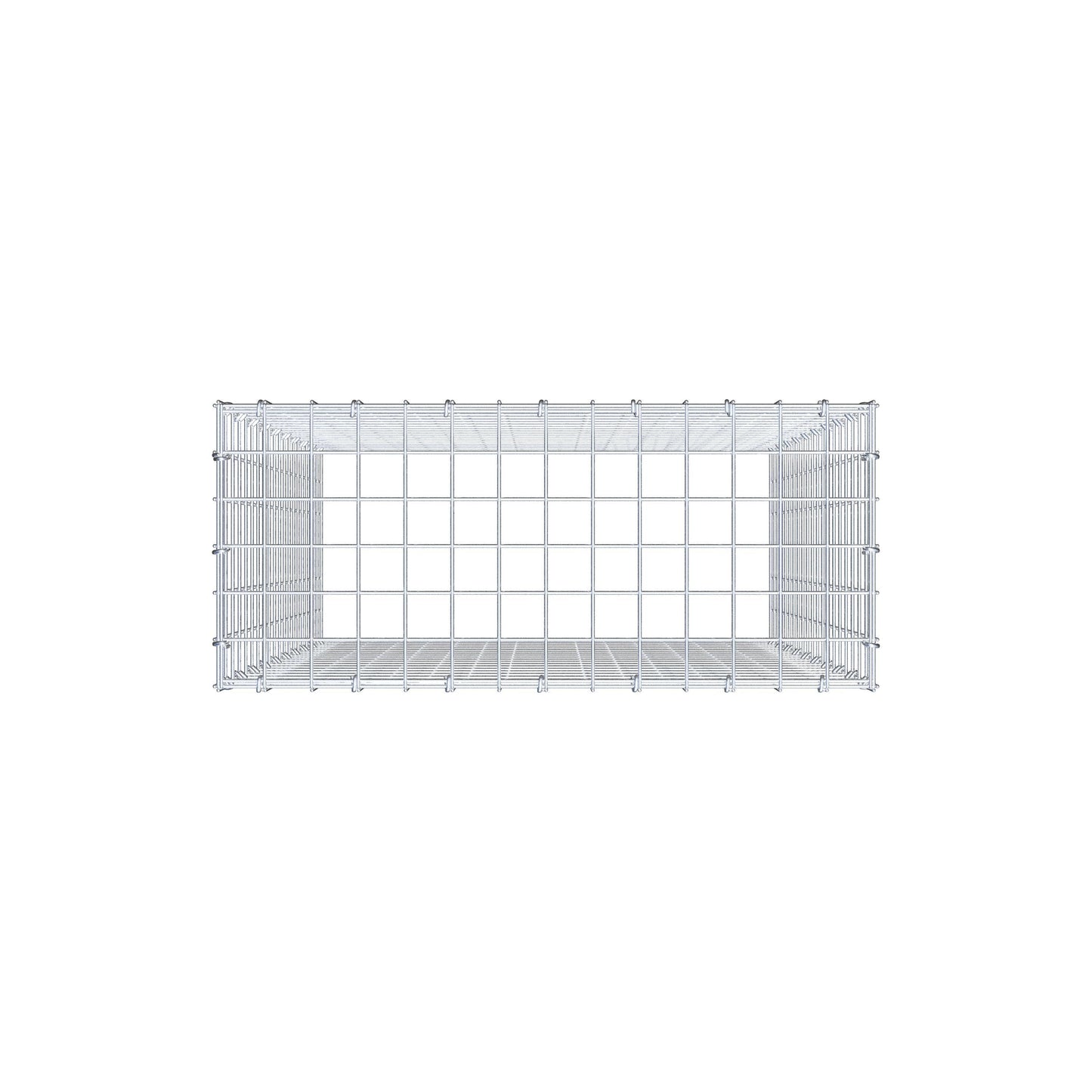 Typ 3 påbyggnadsgabion 100 cm x 70 cm x 30 cm (L x H x D), maskstorlek 5 cm x 5 cm, C-ring