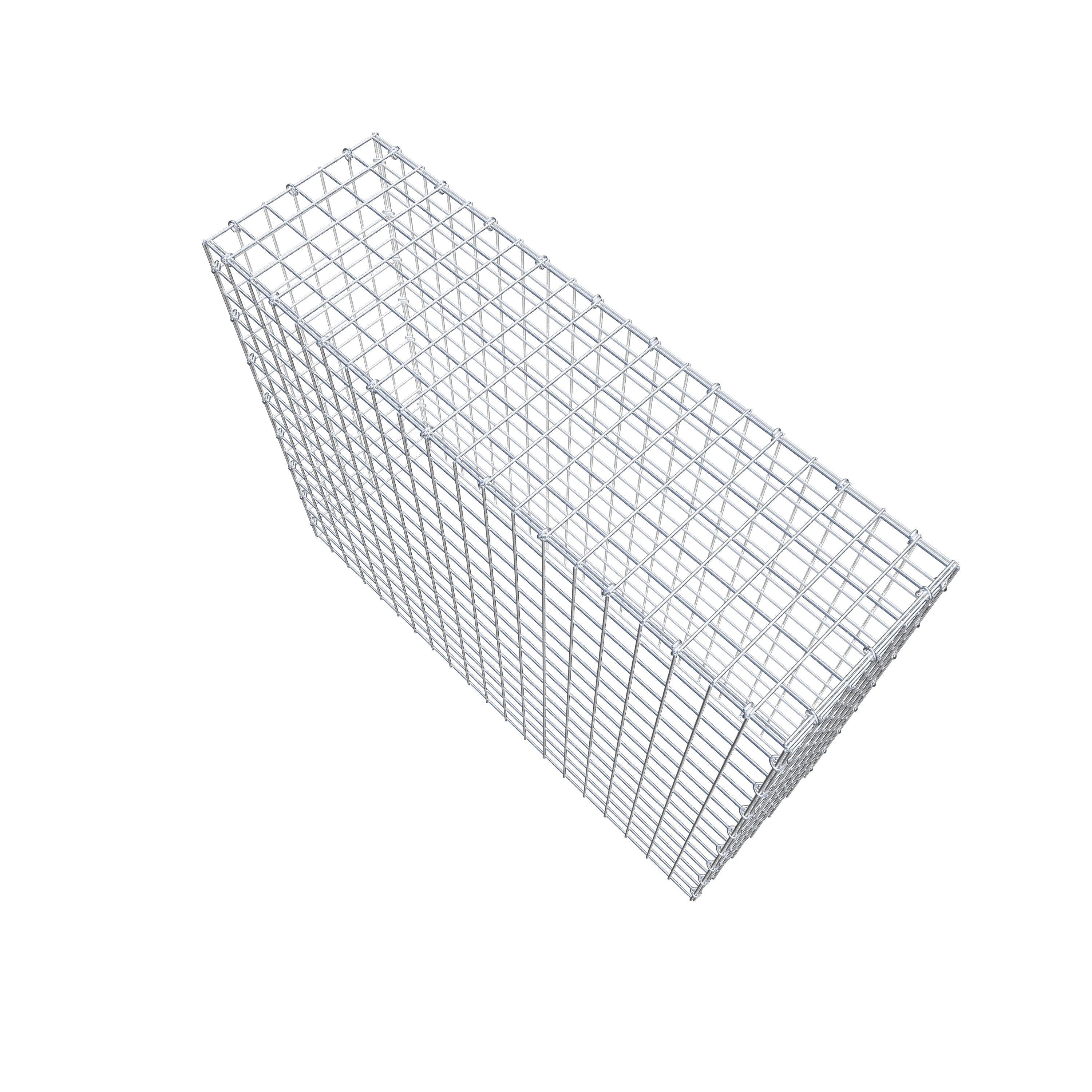 Monteret gabion type 3 100 cm x 80 cm x 30 cm (L x H x D), maskestørrelse 5 cm x 5 cm, C-ring