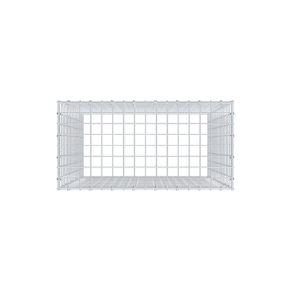 Typ 3 påbyggnadsgabion 100 cm x 80 cm x 40 cm (L x H x D), maskstorlek 5 cm x 5 cm, C-ring