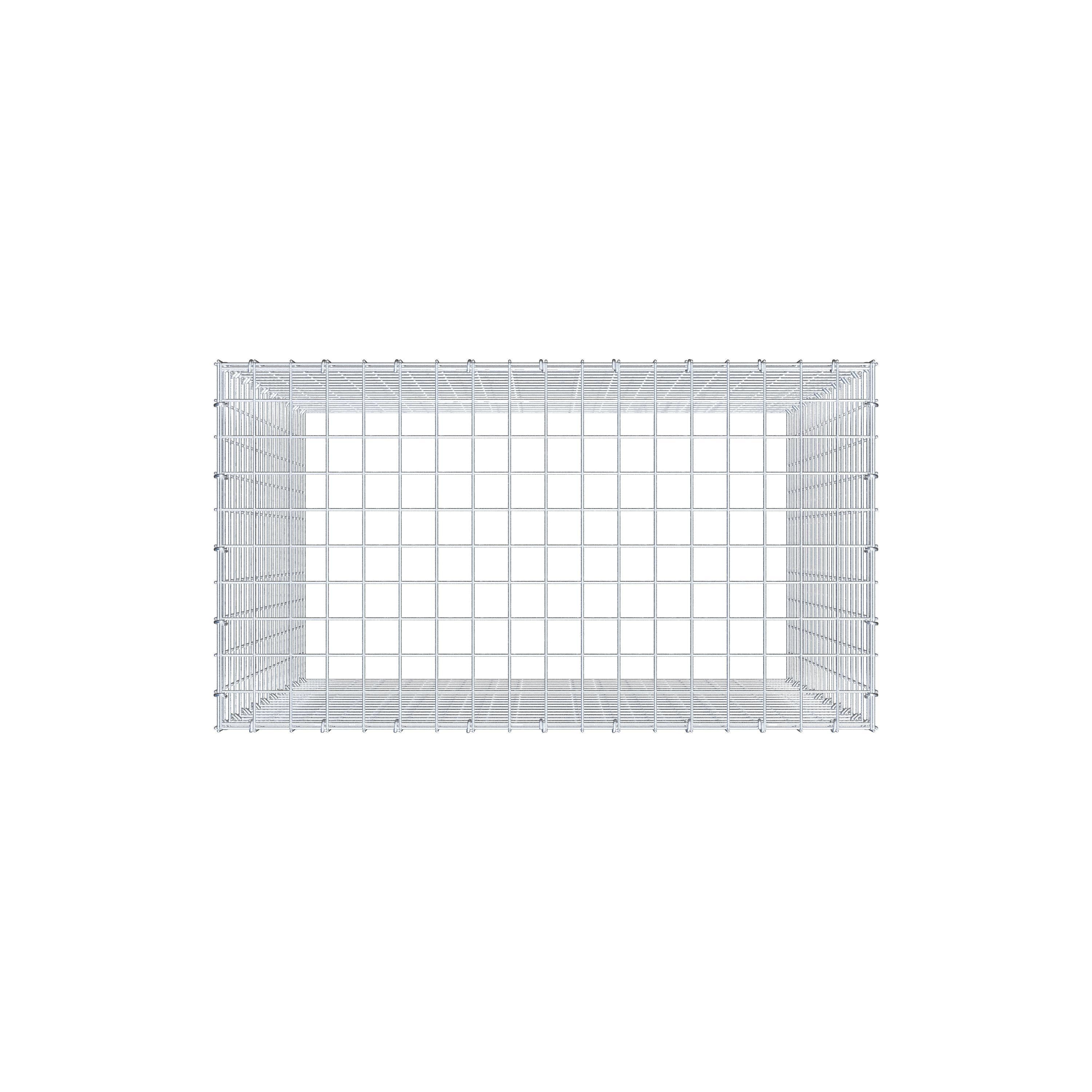 Monteret gabion type 3 100 cm x 90 cm x 50 cm (L x H x D), maskestørrelse 5 cm x 5 cm, C-ring