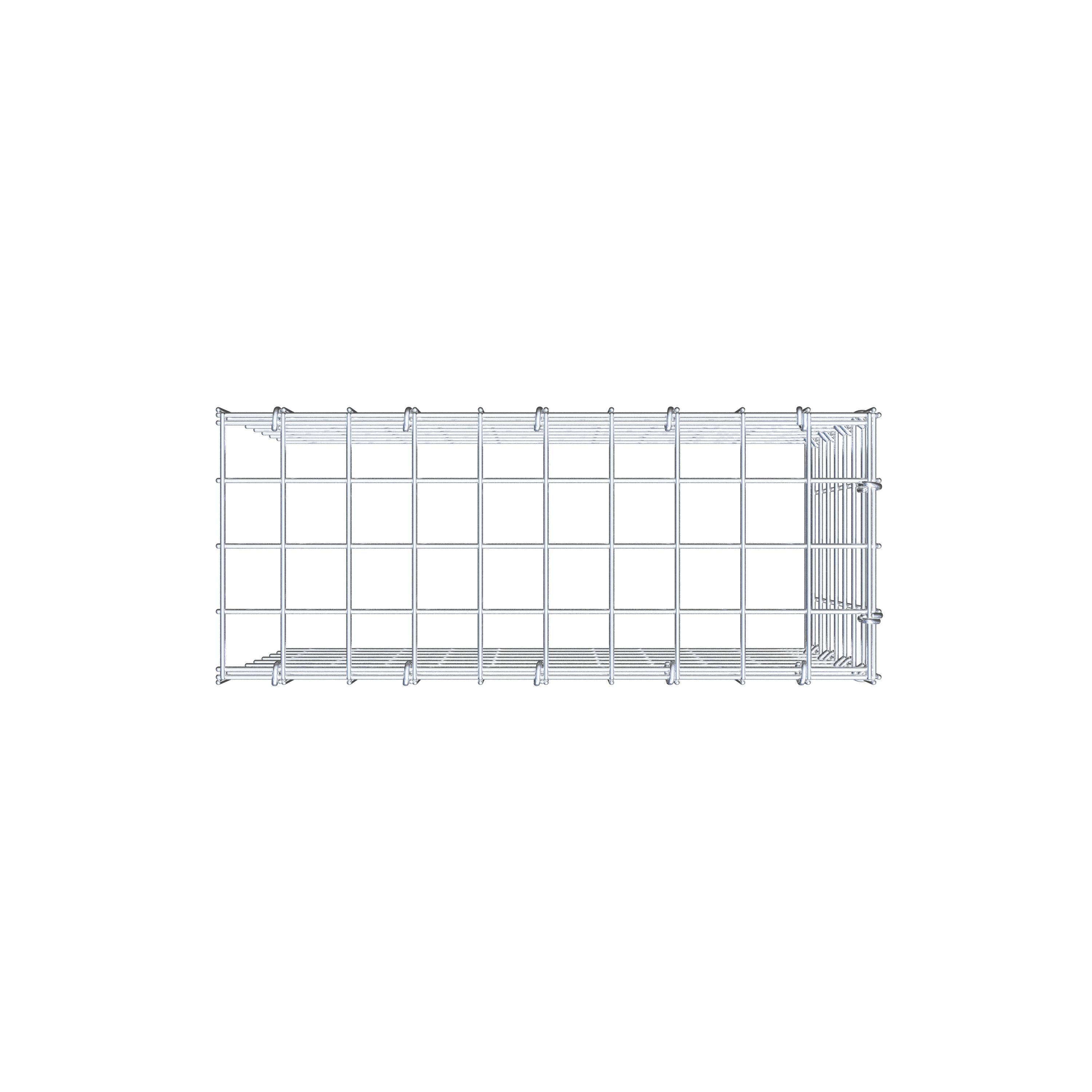 Mounted gabion type 4 50 cm x 40 cm x 20 cm (L x H x D), mesh size 5 cm x 5 cm, C-ring