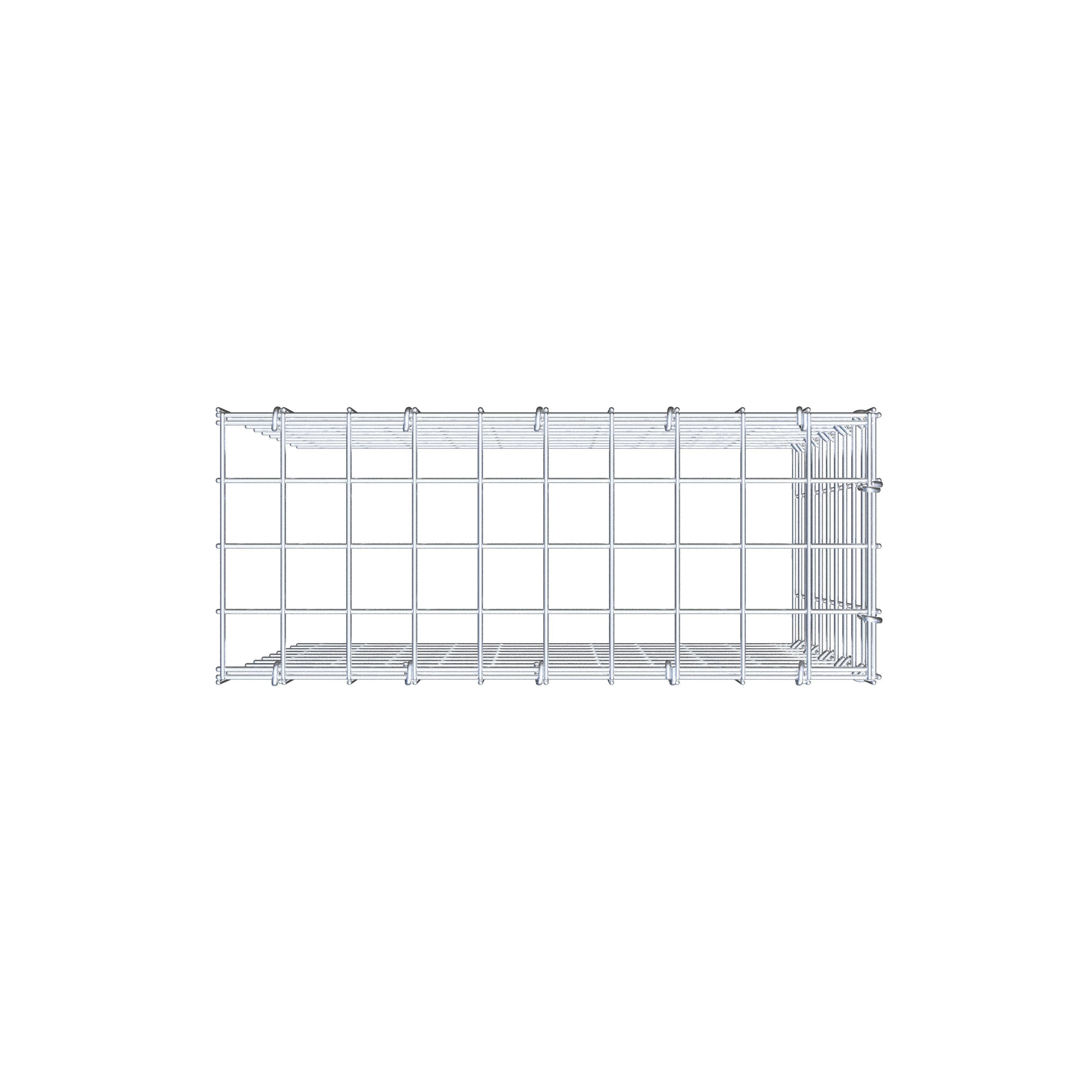 Mounted gabion type 4 50 cm x 50 cm x 20 cm (L x H x D), mesh size 5 cm x 5 cm, C-ring