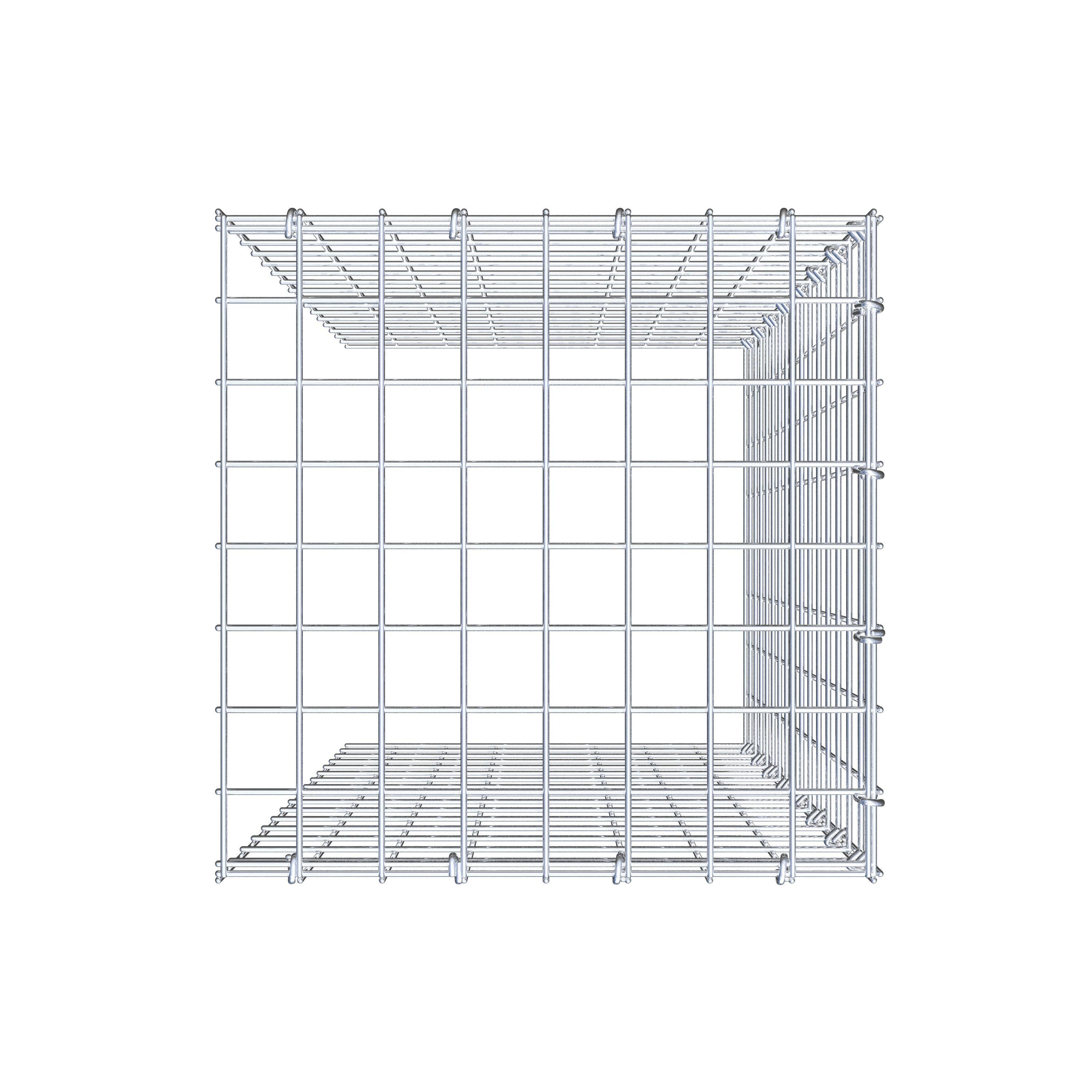 Mounted gabion type 4 80 cm x 40 cm x 40 cm (L x H x D), mesh size 5 cm x 5 cm, C-ring