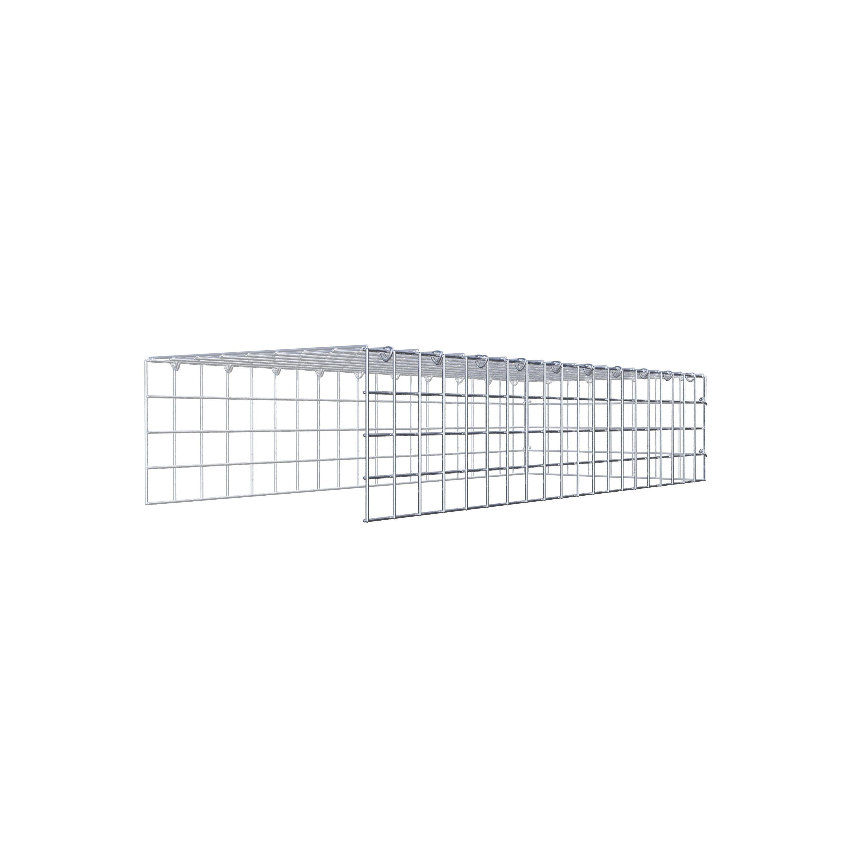 Mounted gabion type 4 100 cm x 20 cm x 40 cm (L x H x D), mesh size 5 cm x 5 cm, C-ring