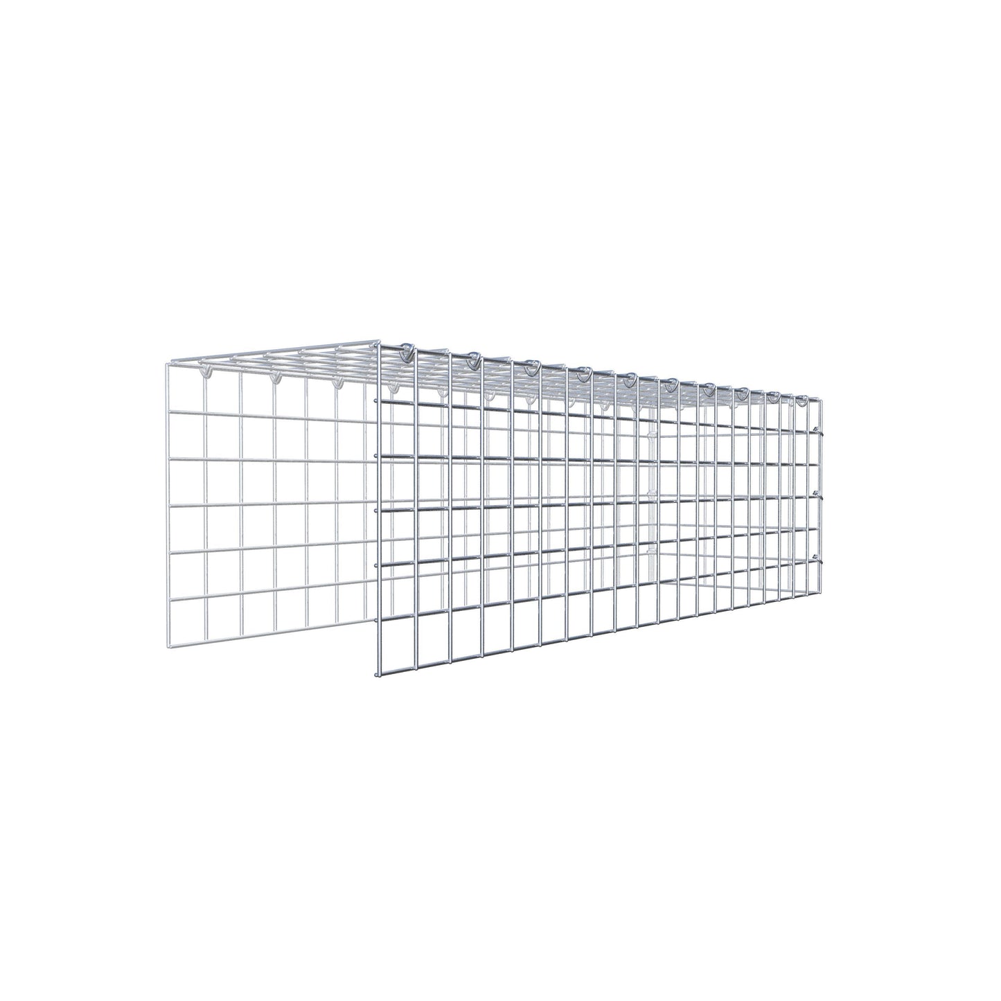 Monteret gabion type 4 100 cm x 30 cm x 30 cm (L x H x D), maskestørrelse 5 cm x 5 cm, C-ring