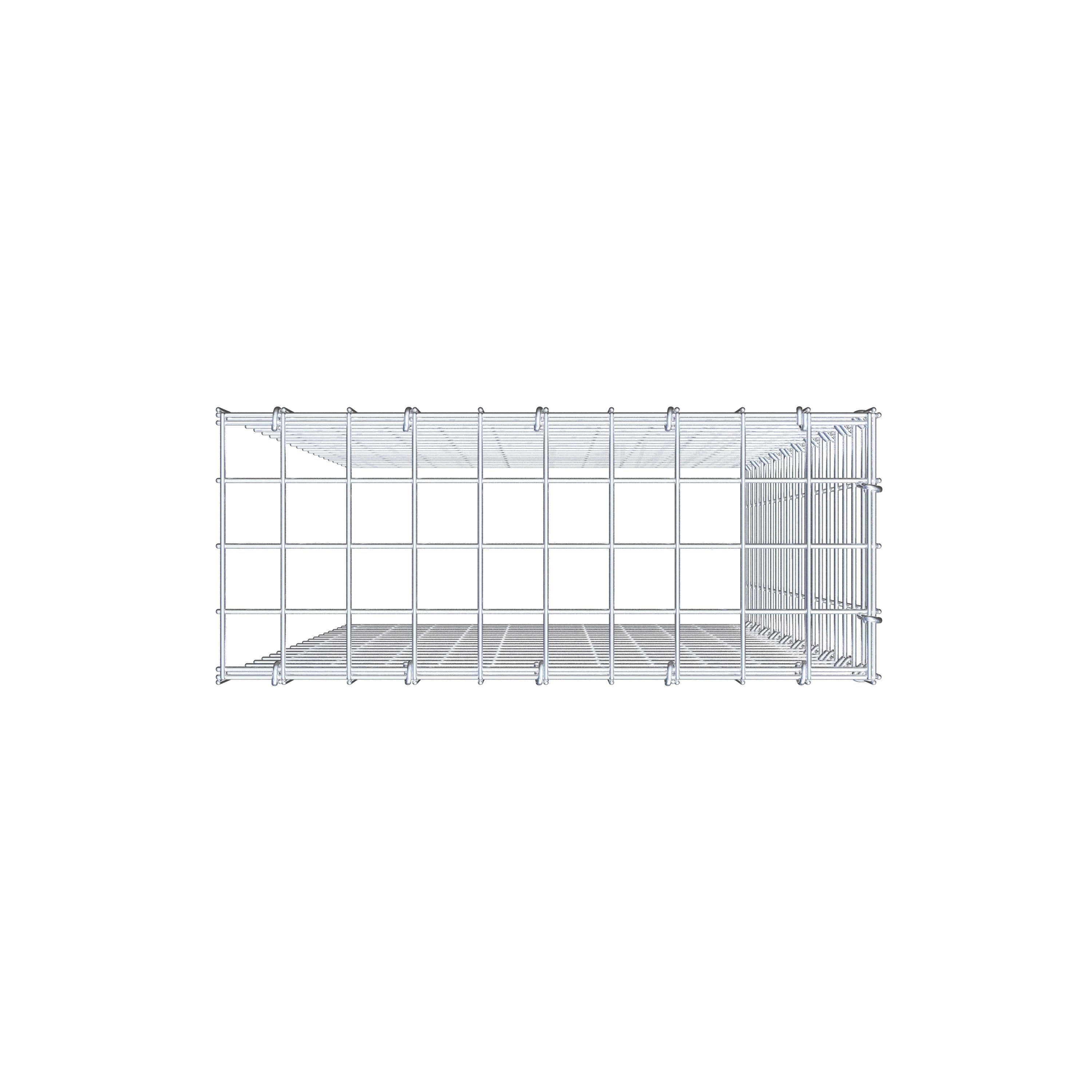 Mounted gabion type 4 100 cm x 50 cm x 20 cm (L x H x D), mesh size 5 cm x 5 cm, C-ring