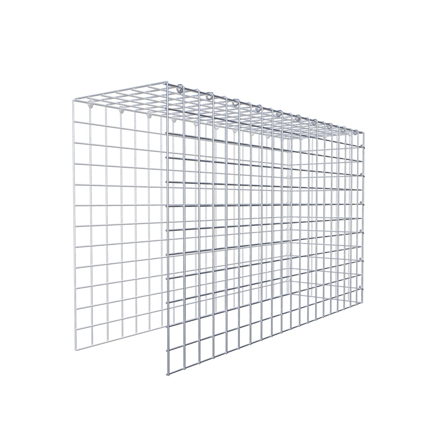 Mounted gabion type 4 100 cm x 60 cm x 30 cm (L x H x D), mesh size 5 cm x 5 cm, C-ring