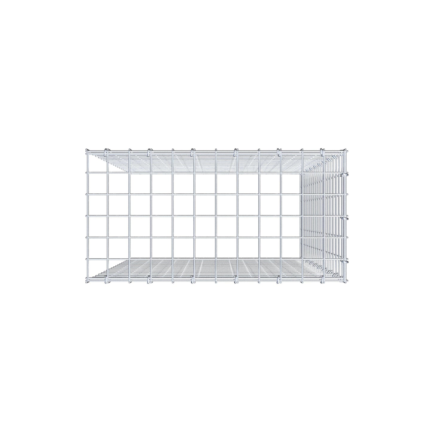 Mounted gabion type 4 100 cm x 60 cm x 30 cm (L x H x D), mesh size 5 cm x 5 cm, C-ring