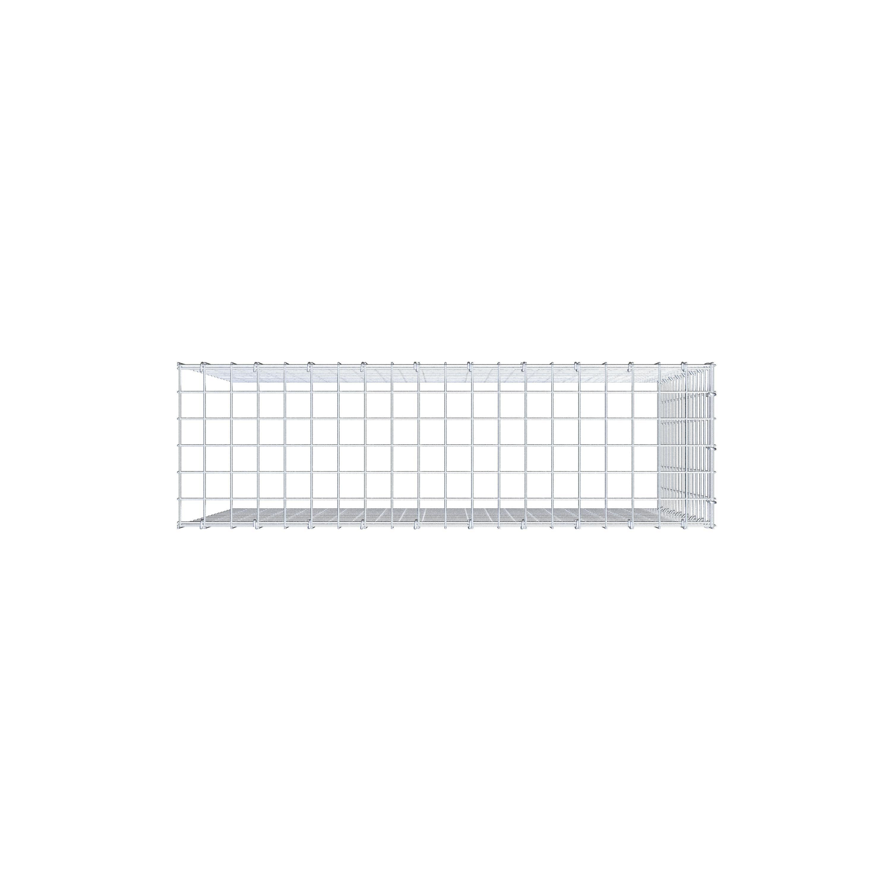 Mounted gabion type 4 100 cm x 80 cm x 30 cm (L x H x D), mesh size 5 cm x 5 cm, C-ring