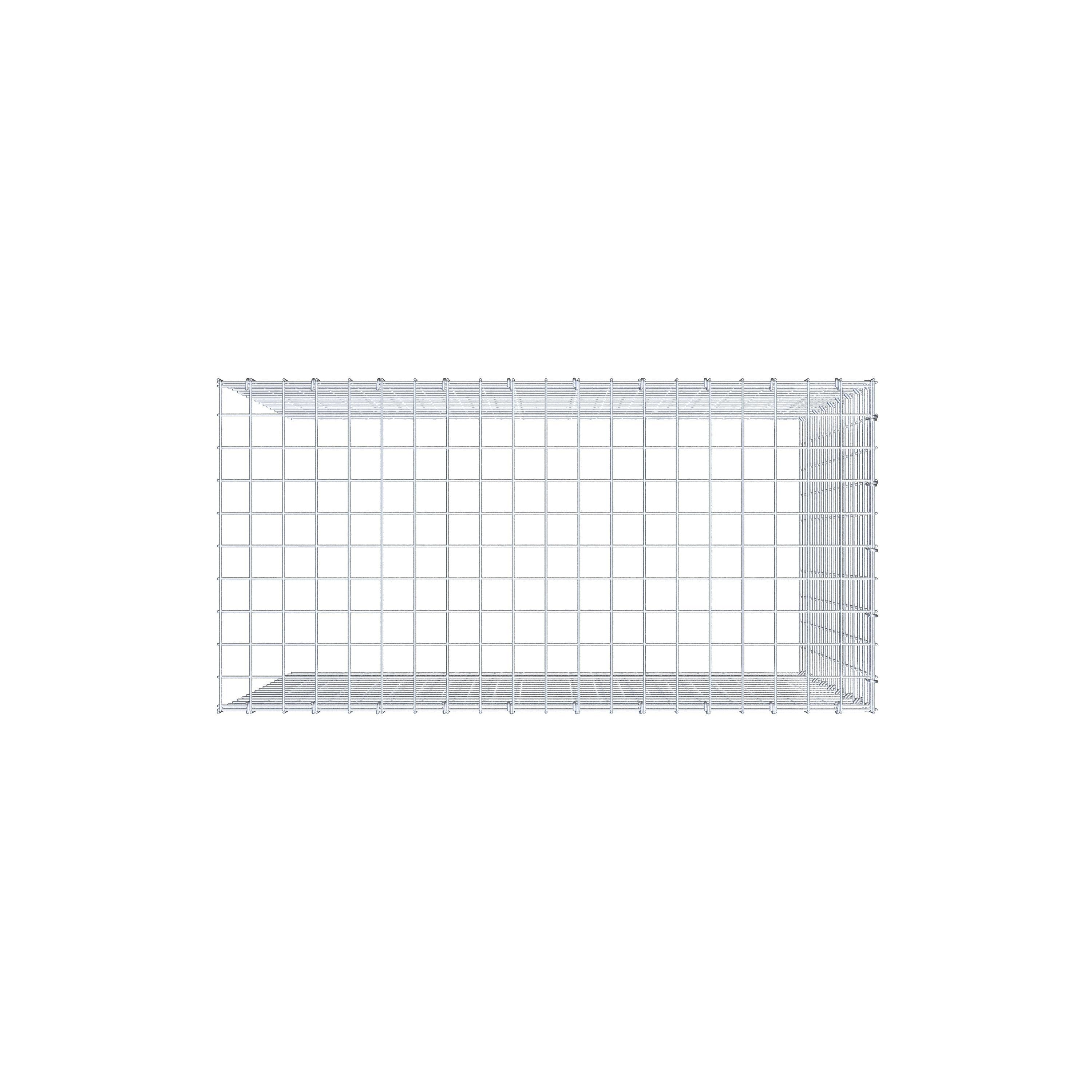 Mounted gabion type 4 100 cm x 90 cm x 50 cm (L x H x D), mesh size 5 cm x 5 cm, C-ring