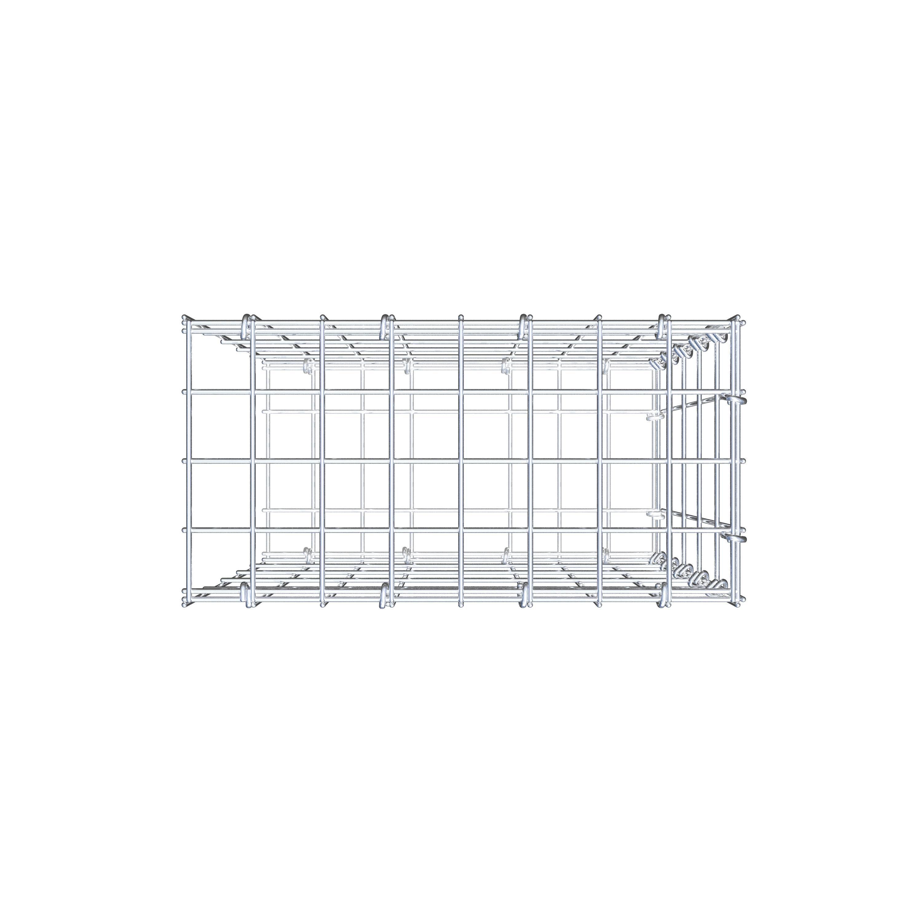 Monteret gabion type 2 50 cm x 40 cm x 20 cm, maskestørrelse 5 cm x 10 cm, C-ring