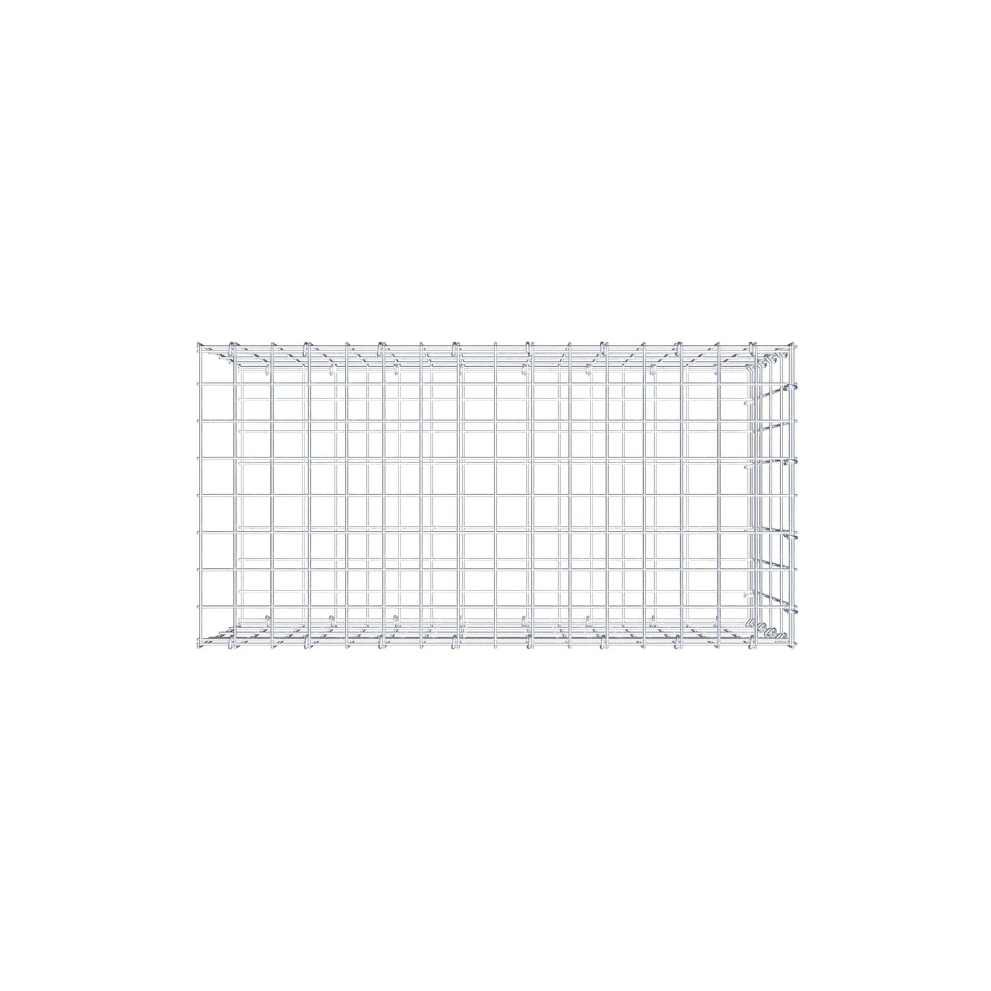 Monteret gabion type 2 80 cm x 40 cm x 40 cm, maskestørrelse 5 cm x 10 cm, C-ring