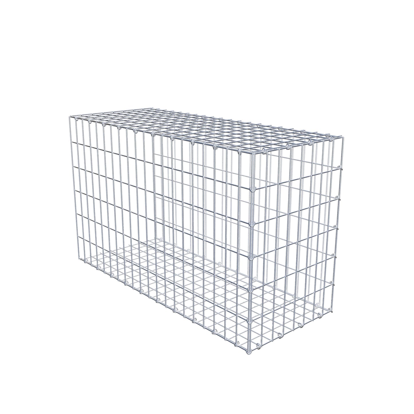 Monteret gabion type 2 100 cm x 60 cm x 40 cm, maskestørrelse 5 cm x 10 cm, C-ring