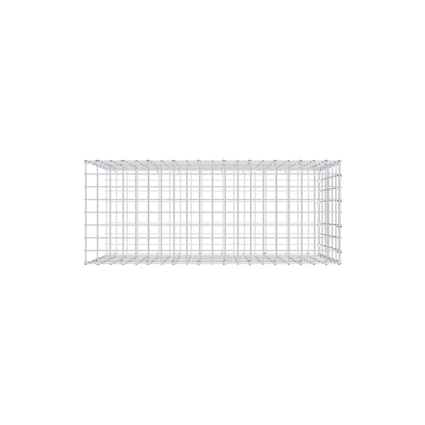 Monteret gabion type 2 100 cm x 60 cm x 40 cm, maskestørrelse 5 cm x 10 cm, C-ring