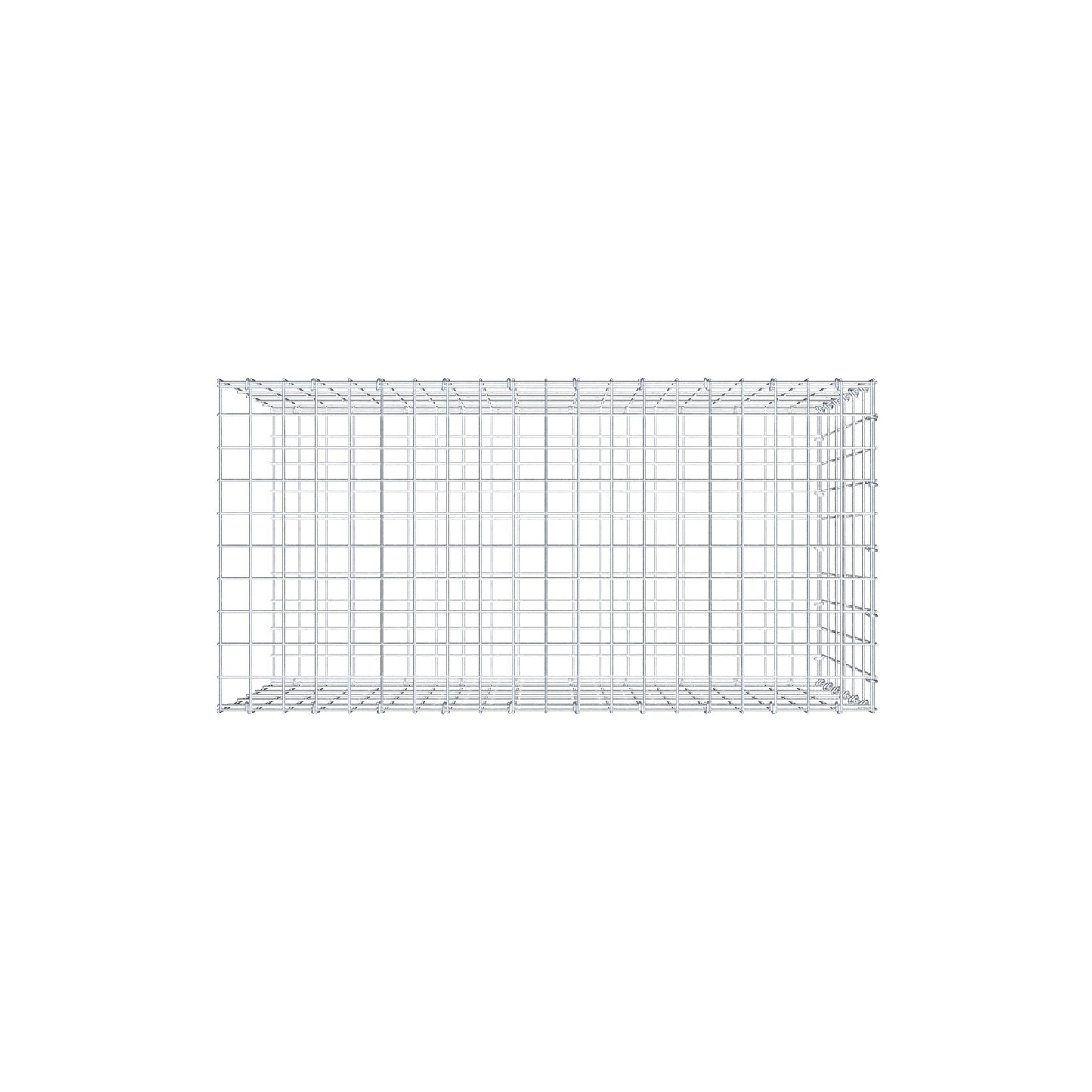 Mounted gabion type 2 100 cm x 60 cm x 50 cm, mesh size 5 cm x 10 cm, C-ring