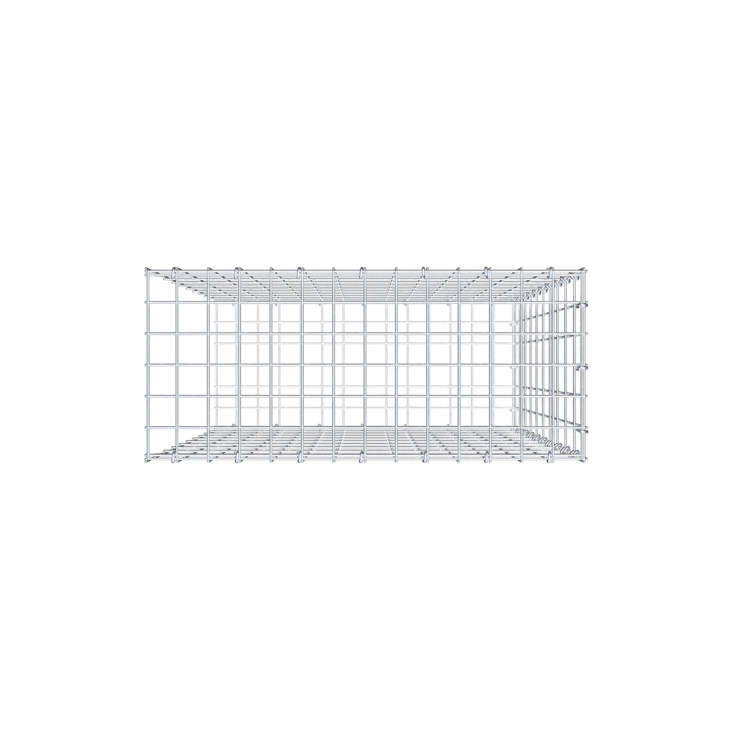 Opzetpaal type 2 100 cm x 70 cm x 30 cm, maaswijdte 5 cm x 10 cm, C-ring
