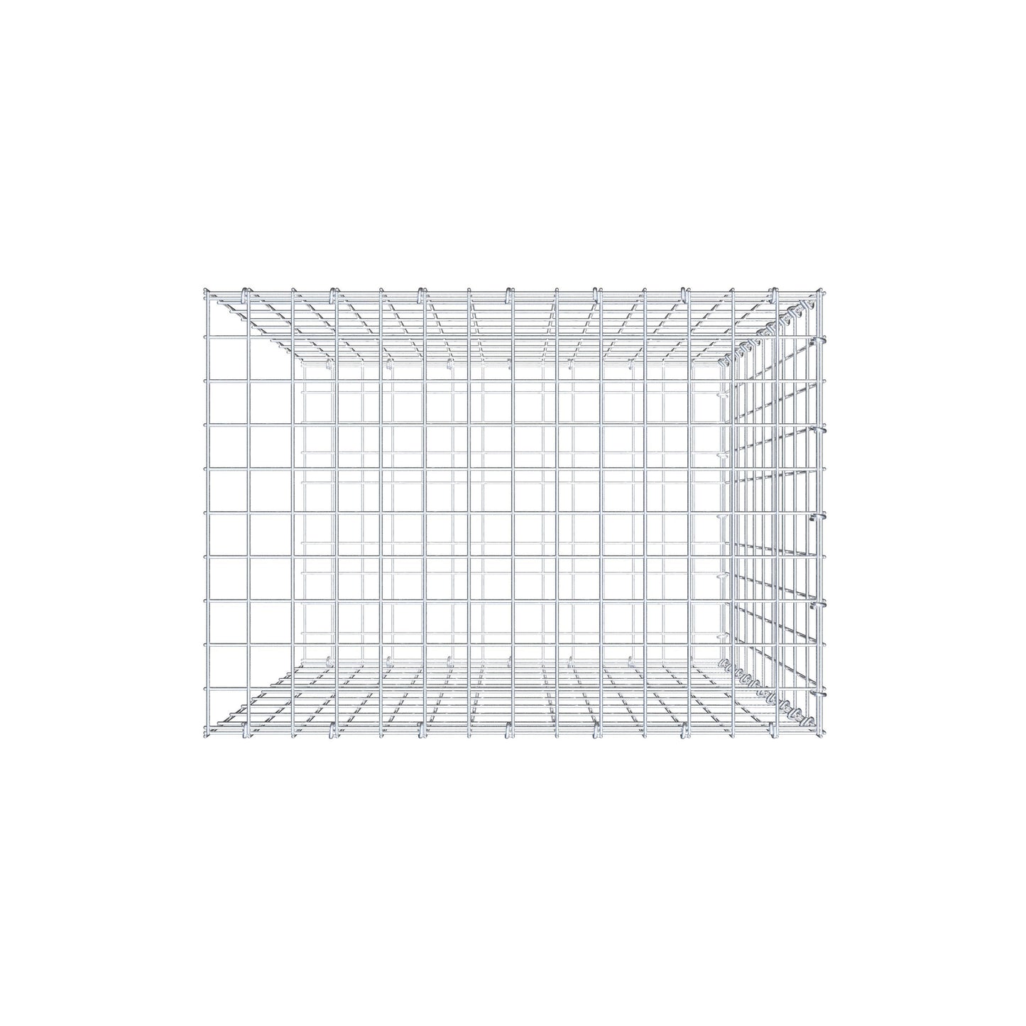 Mounted gabion type 2 100 cm x 70 cm x 50 cm, mesh size 5 cm x 10 cm, C-ring