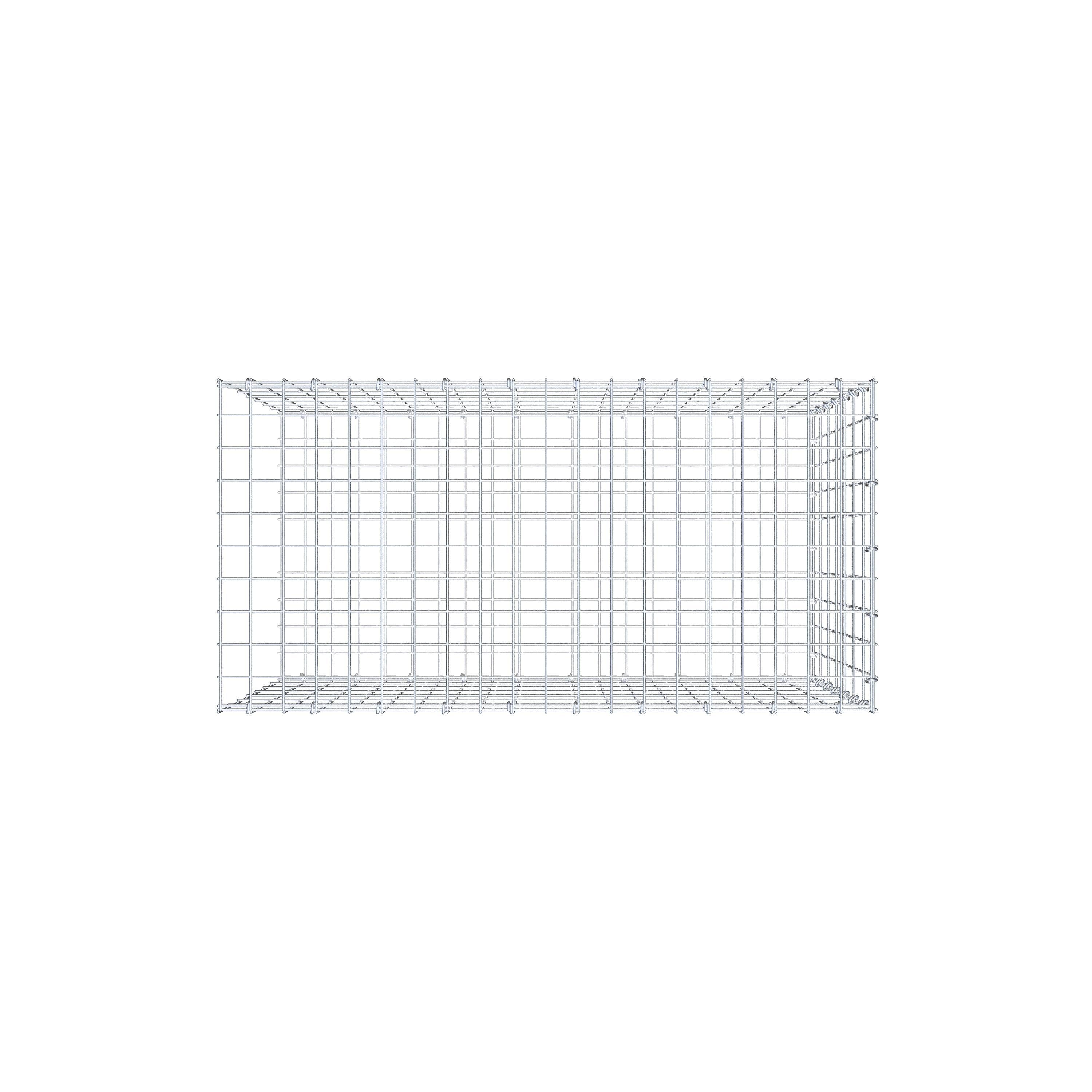 Monteret gabion type 2 100 cm x 70 cm x 50 cm, maskestørrelse 5 cm x 10 cm, C-ring