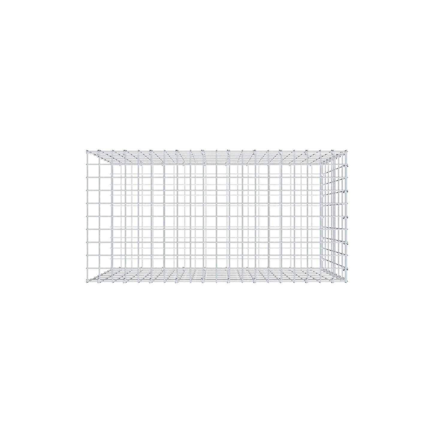 Mounted gabion type 2 100 cm x 70 cm x 50 cm, mesh size 5 cm x 10 cm, C-ring