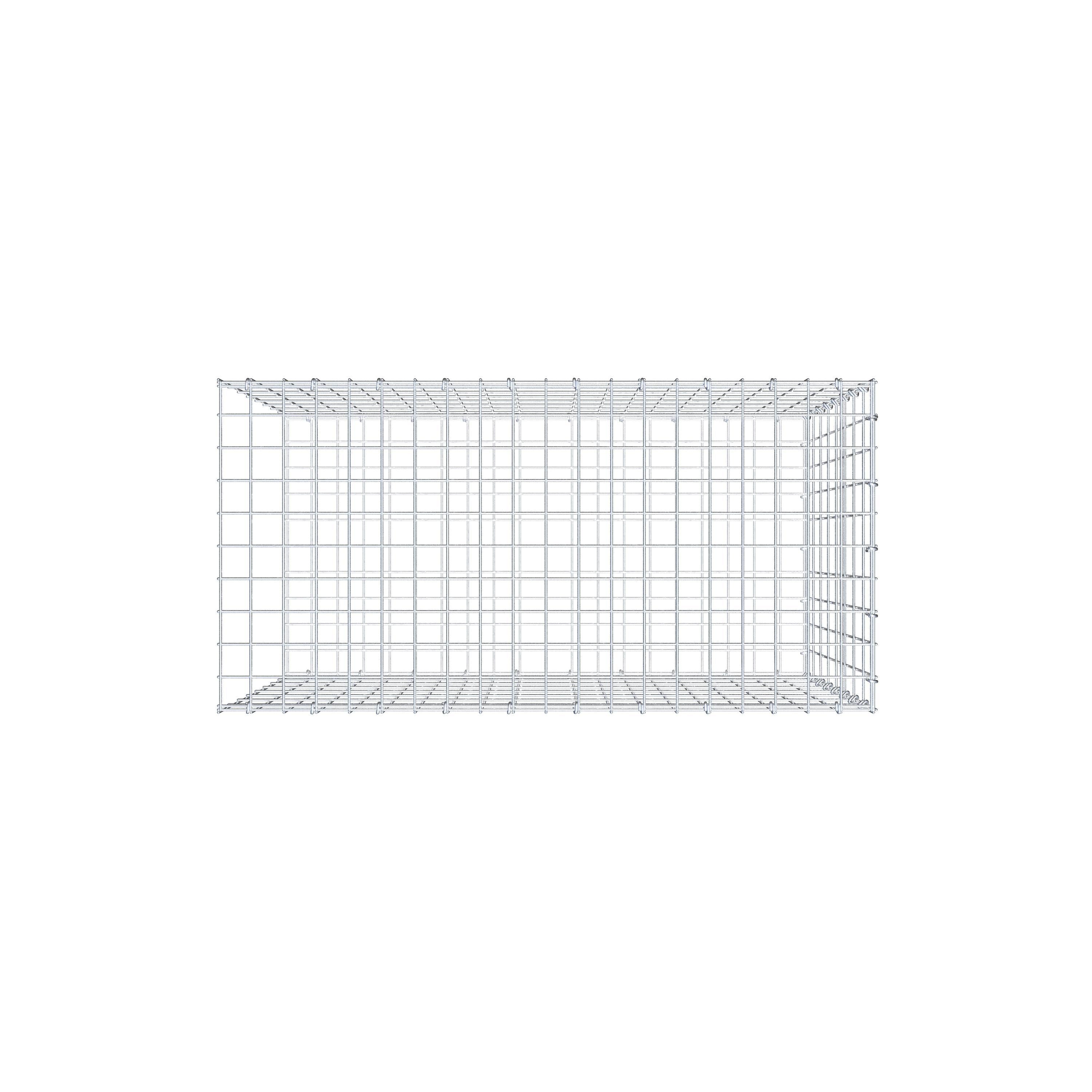Mounted gabion type 2 100 cm x 80 cm x 50 cm, mesh size 5 cm x 10 cm, C-ring
