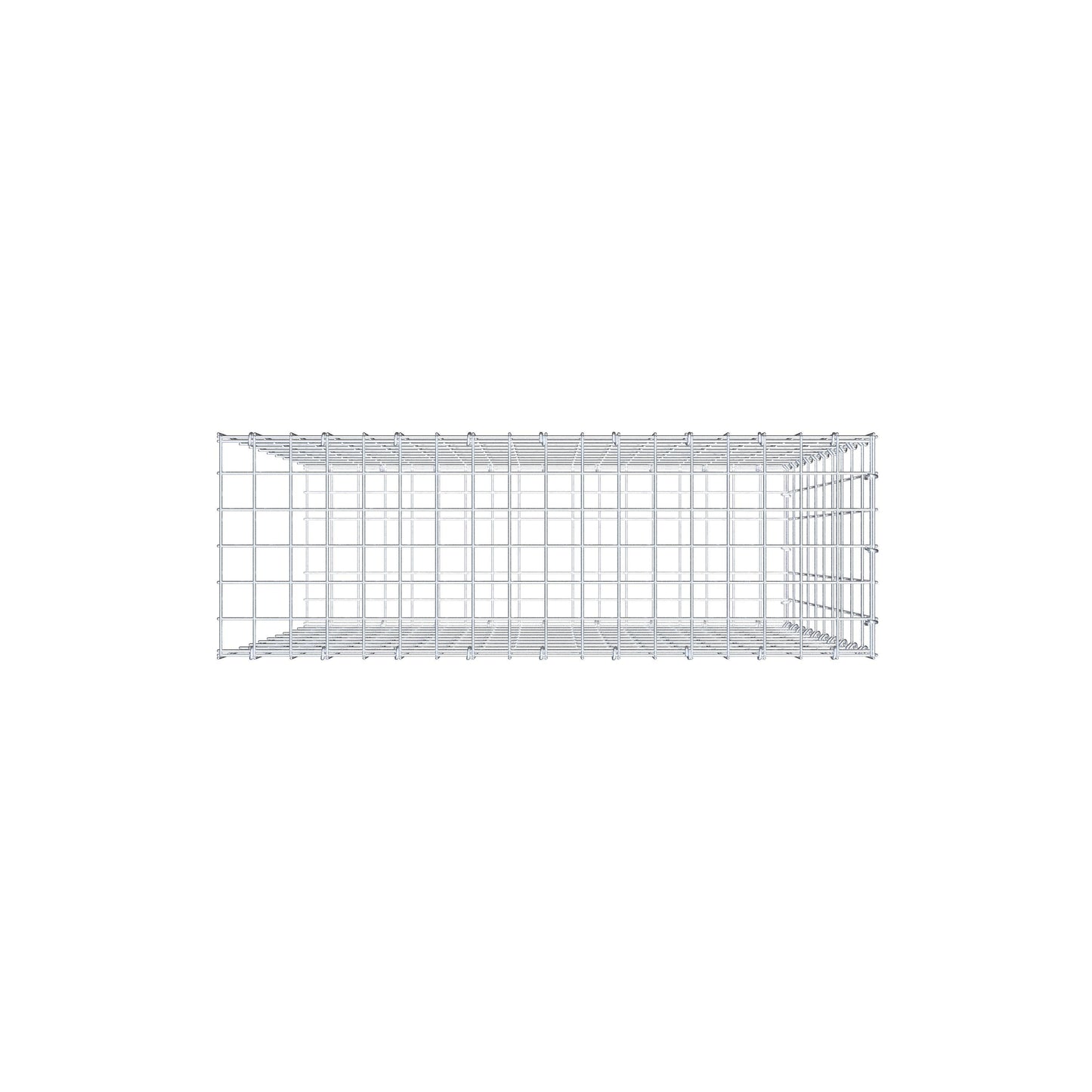 Monteret gabion type 2 100 cm x 90 cm x 30 cm, maskestørrelse 5 cm x 10 cm, C-ring